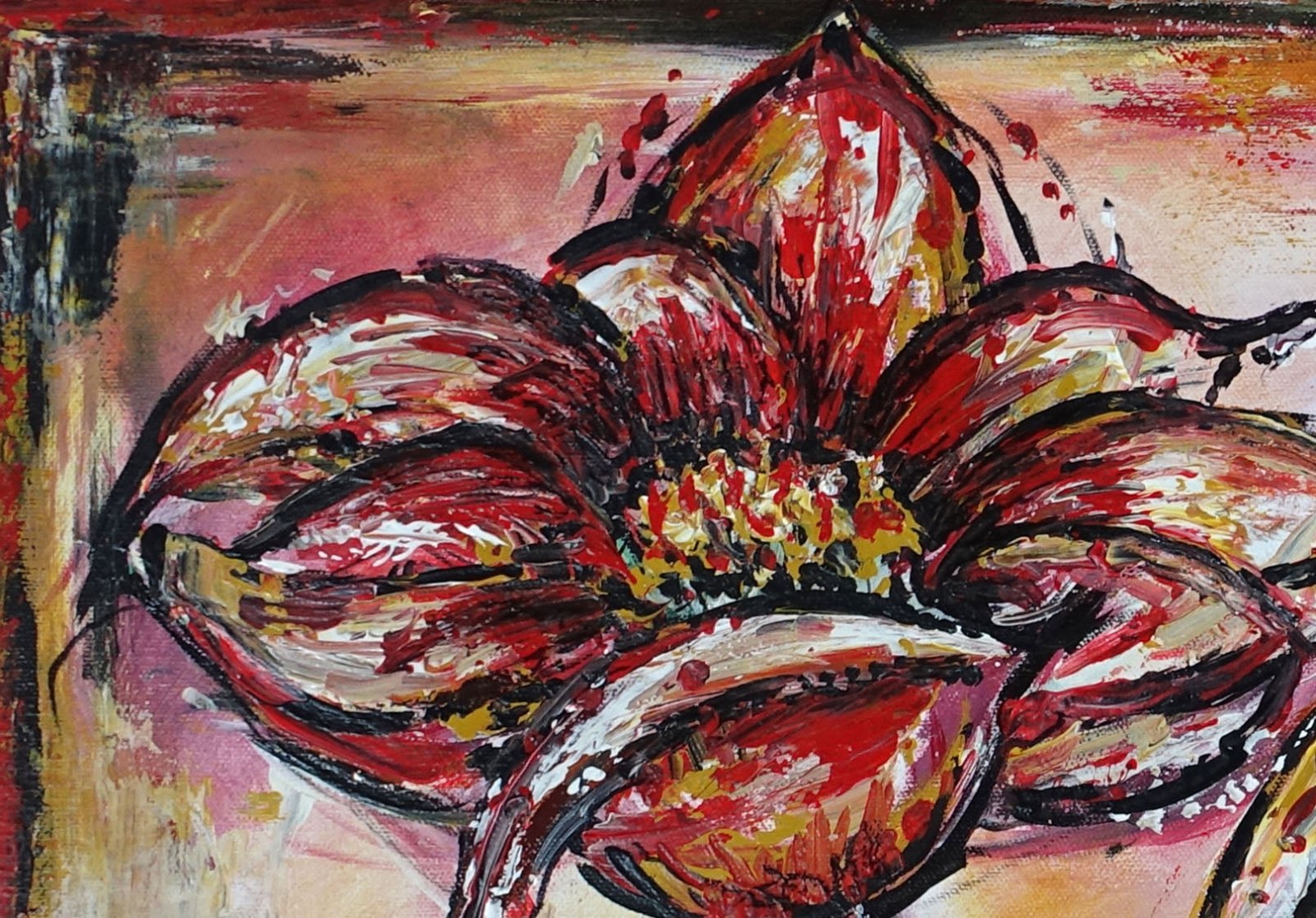 Blumenblüten abstrakt Blumen Bild Gemälde