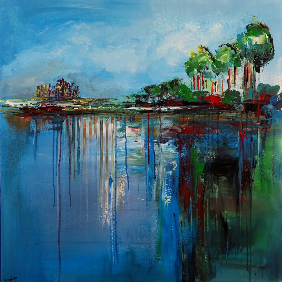 abstrakte handgemalte Bilder in Acryl auf Leinwand