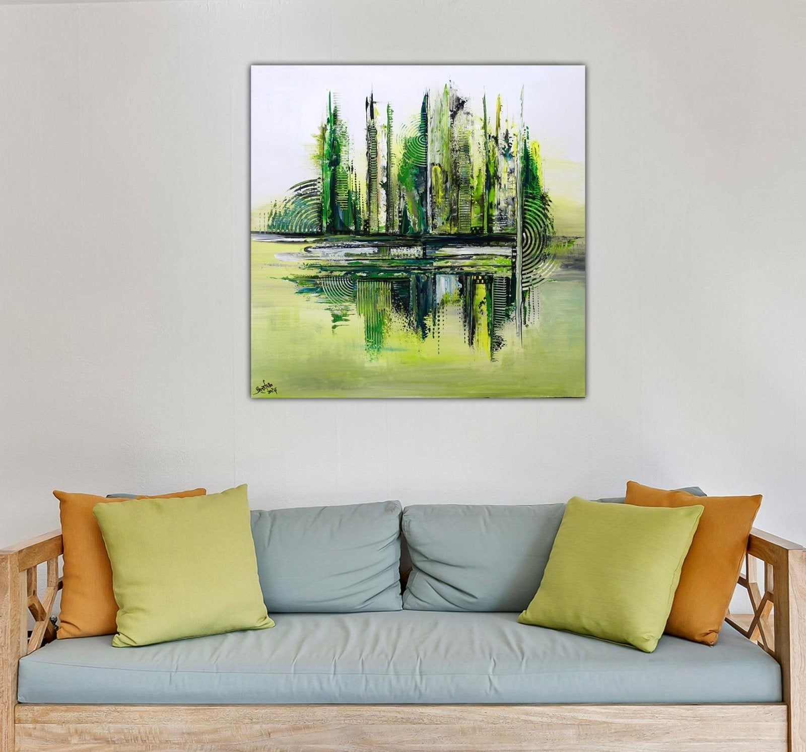 Alles auf Grün abstraktes Bild