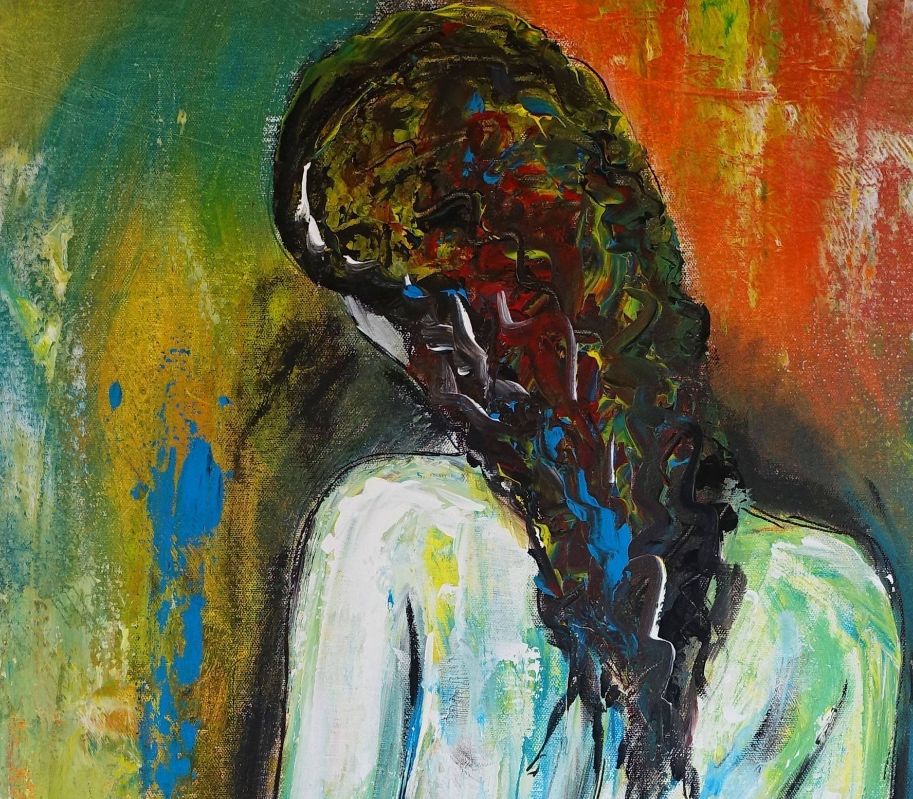 Erotisches Frauengemälde - Aktmalerei Frauenkörper handgemalt Detail1