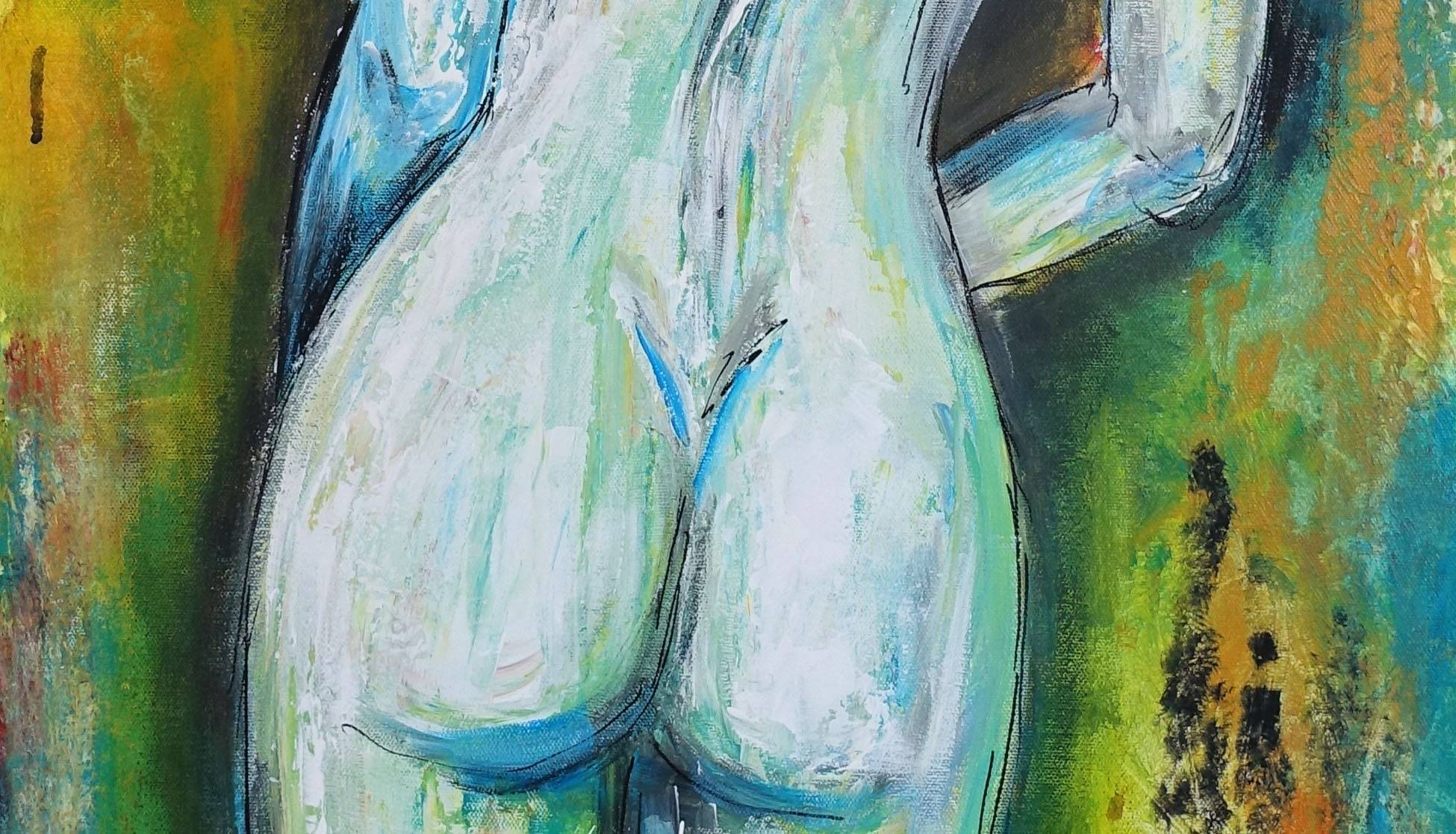 Erotisches Frauengemälde für Schlafzimmer - Aktmalerei Frauenkörper