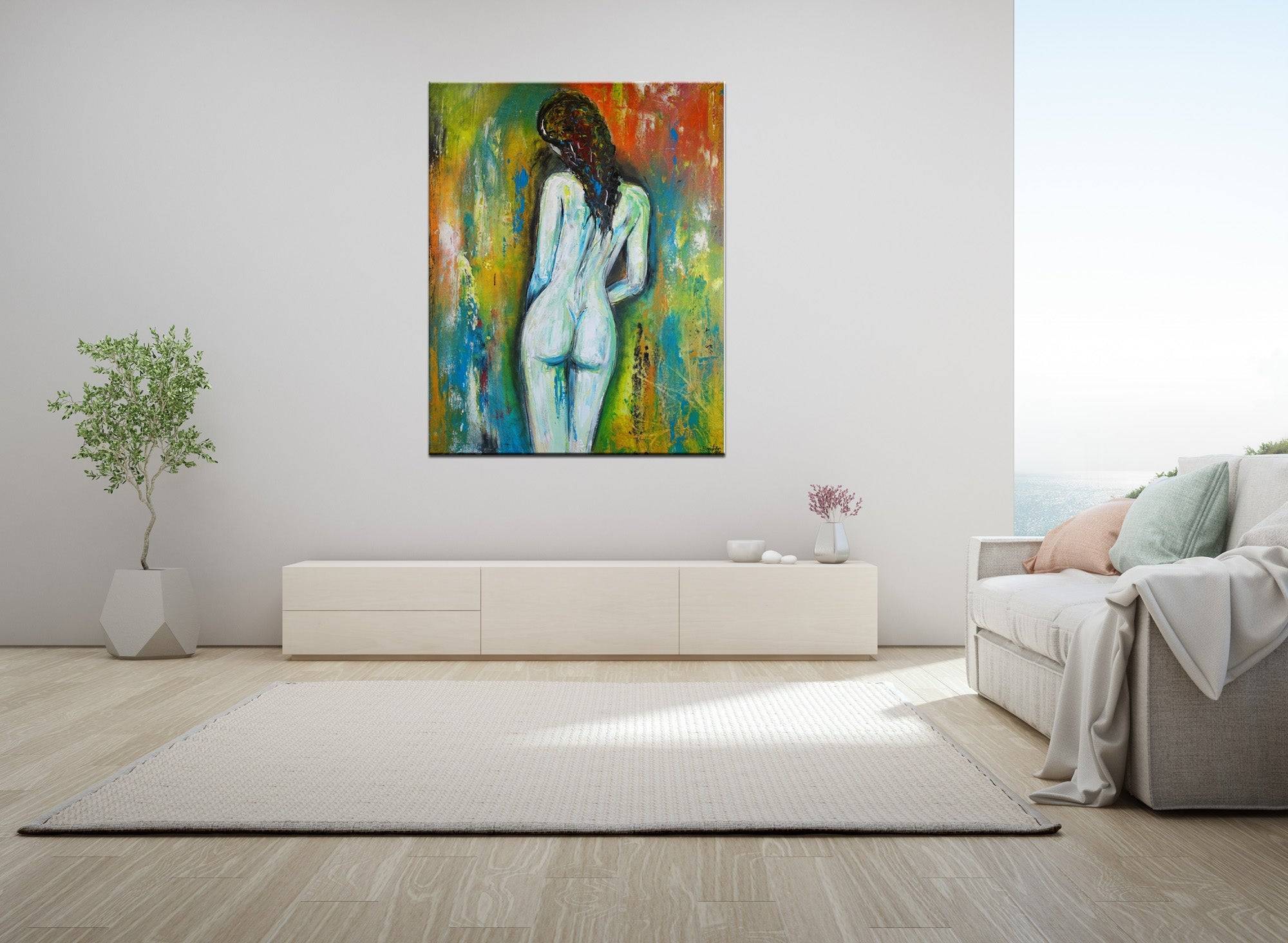 Erotisches Frauengemälde - Aktmalerei Frauenkörper handgemalt Detail2