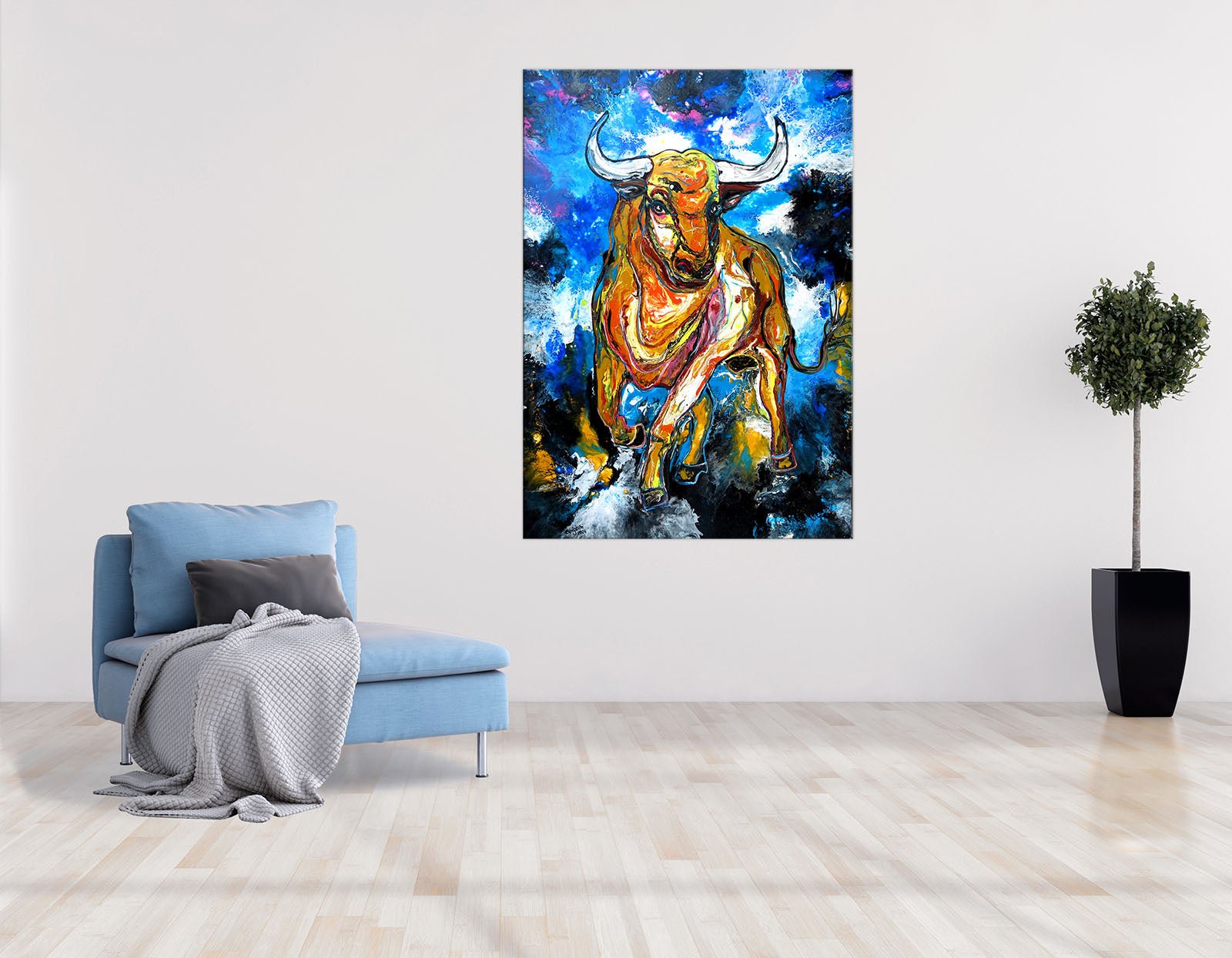 Bailador wandbild stier abstrakt leinwand 70x100