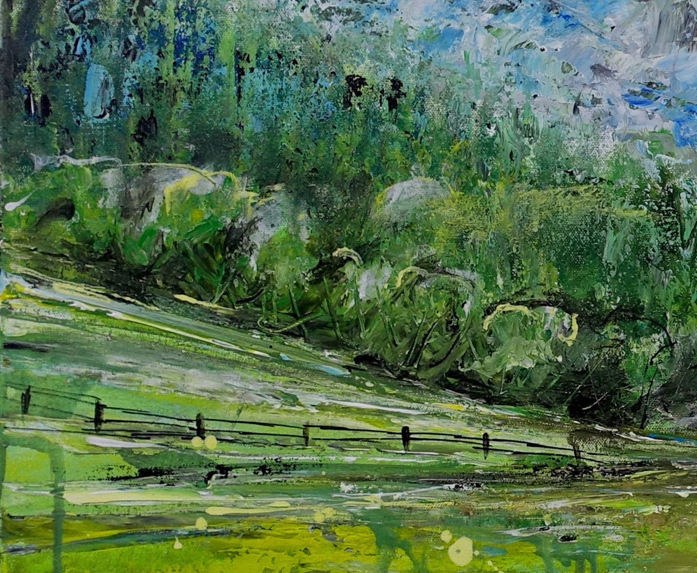 Berge Gemälde grün