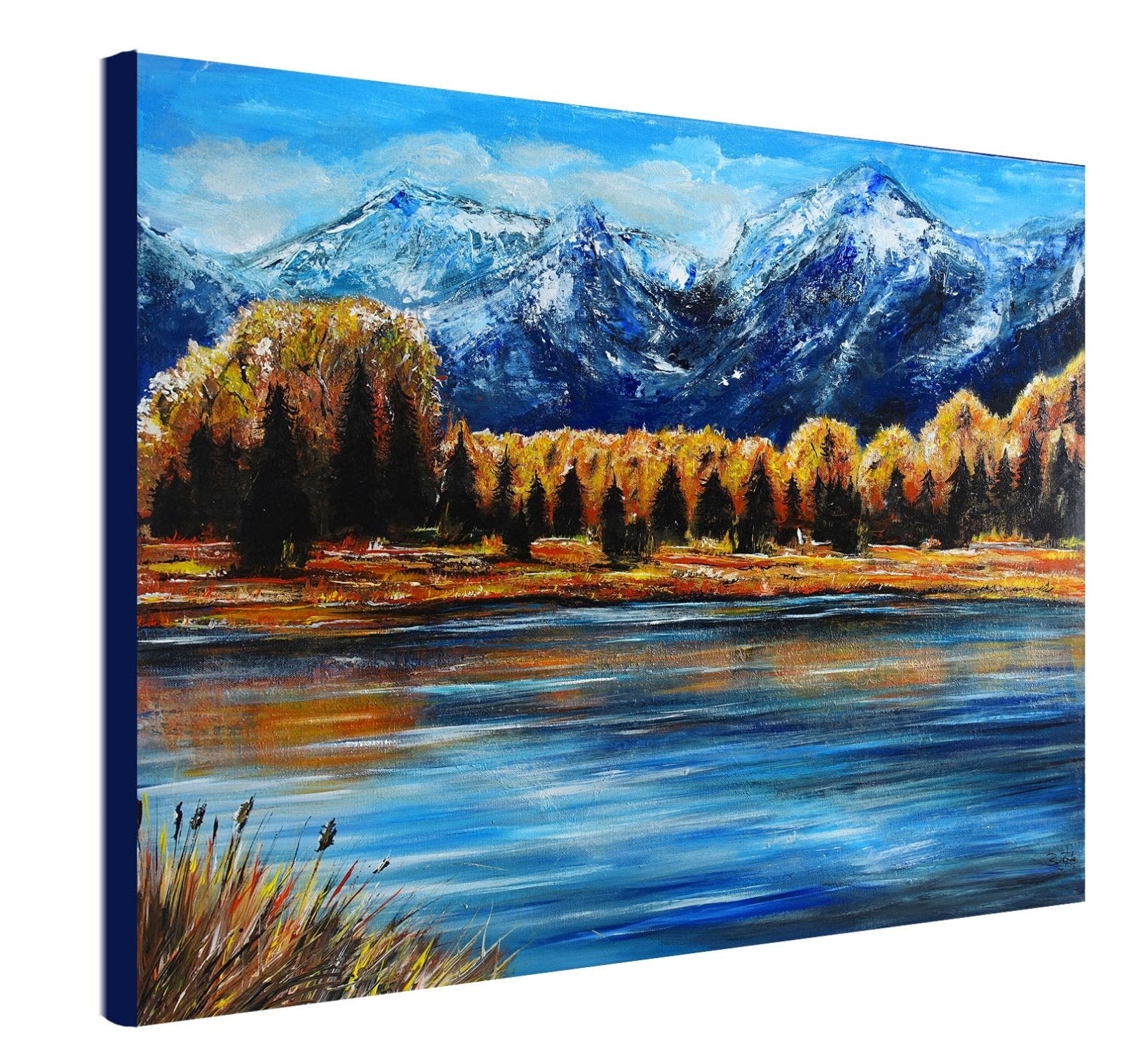 Bergsee Berg Gemälde Landschaftsmalerei Naturbilder gemalt