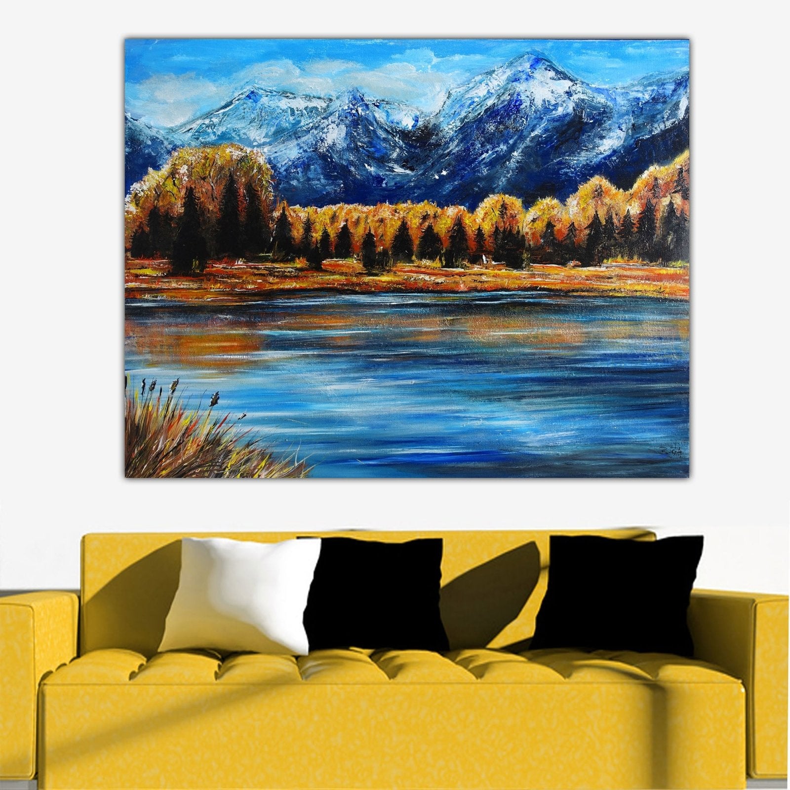 Berg Gemälde Landschaftsmalerei Naturbilder handgemalt