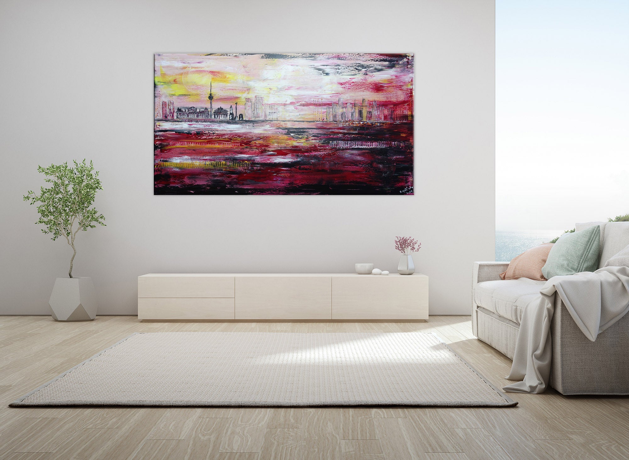 Berlin Stadtbild gemalt Skyline Bild Brandenburger Tor