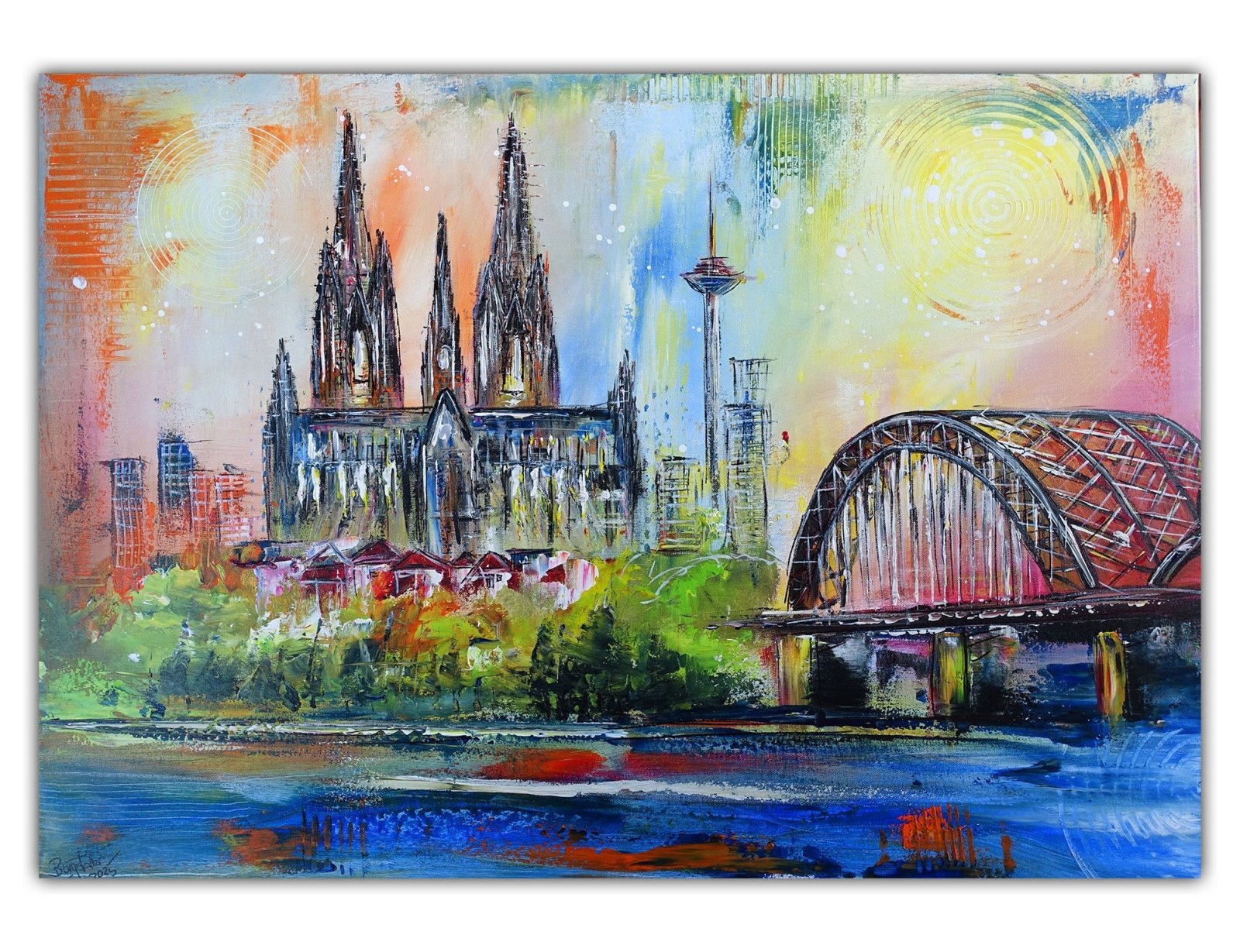 Bild Köln Kunstwerk Original Gemälde Kunst Malerei 100x70