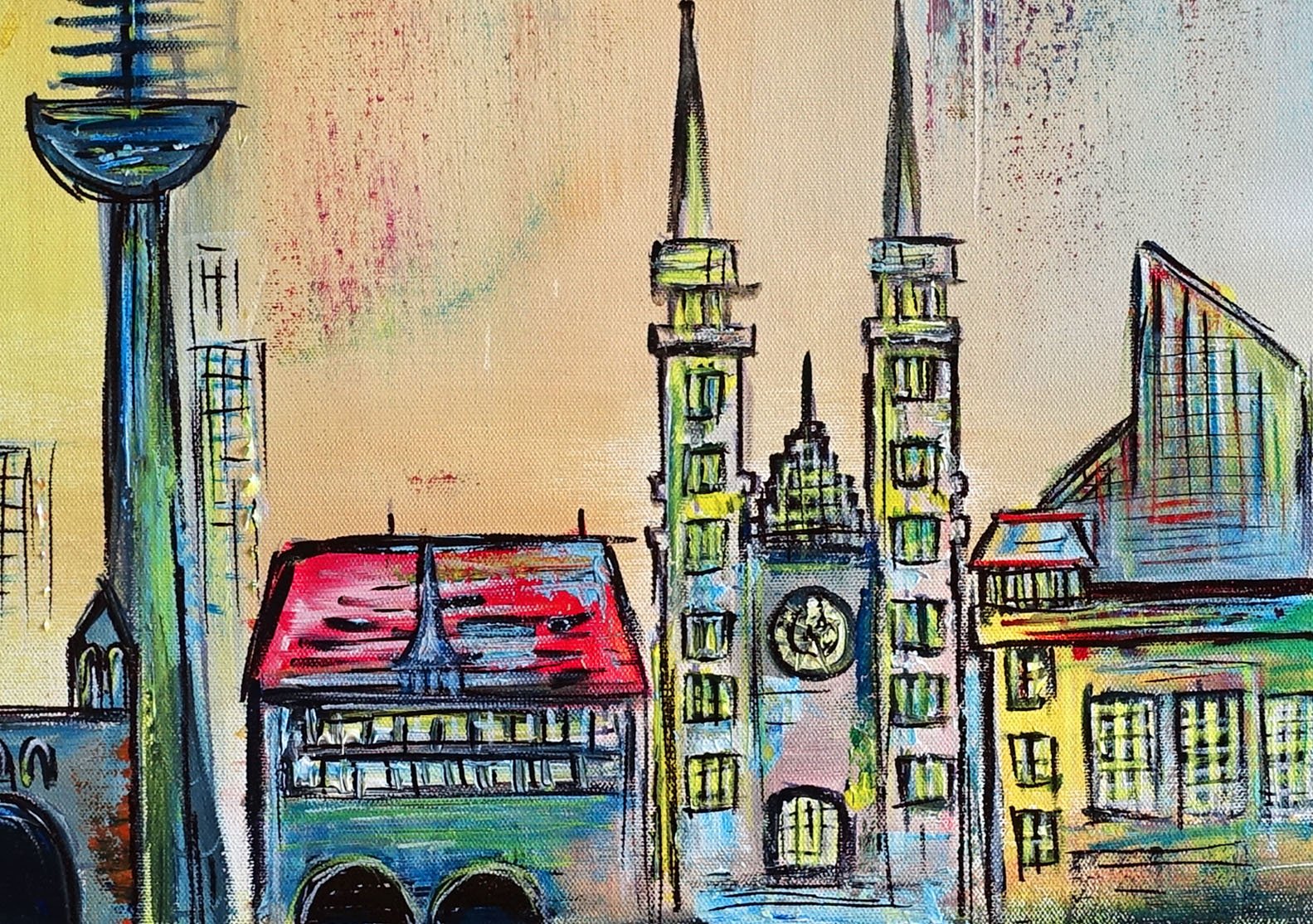 Bild Nürnberg Kunst Gemälde Künstlerbild Frauenkirche