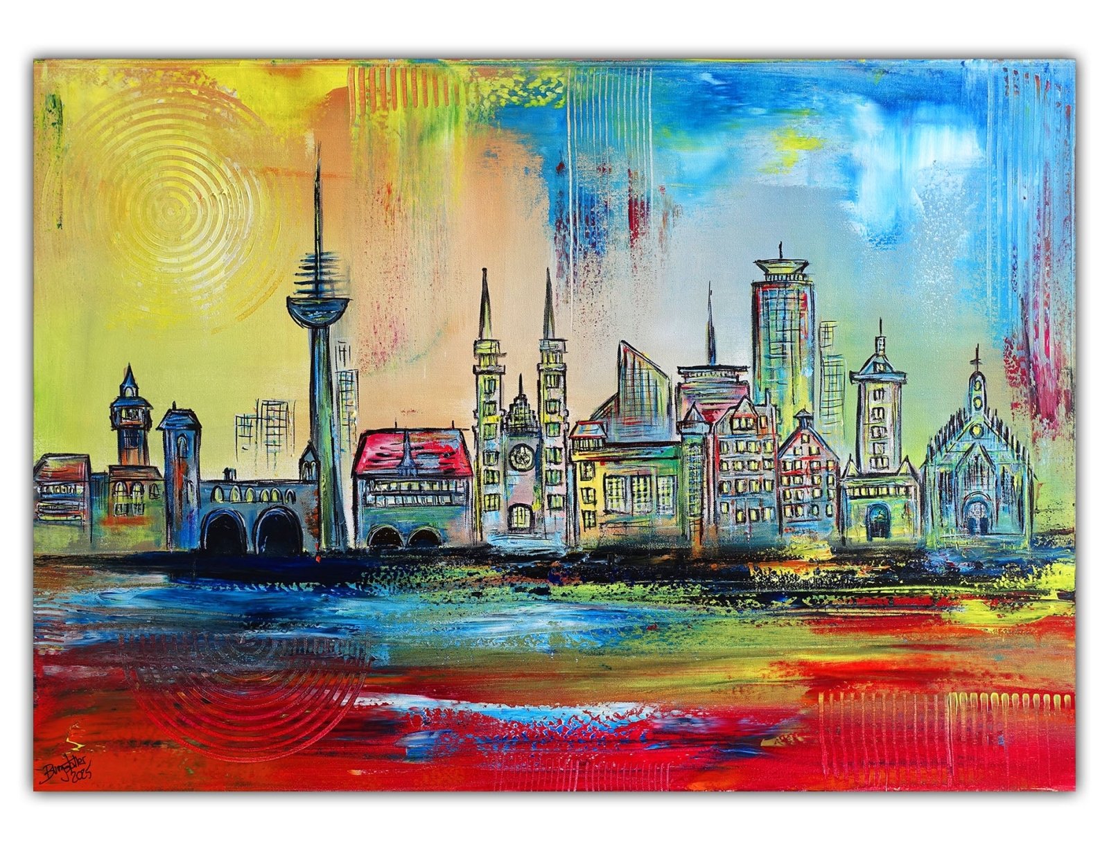 Bild Nürnberg Kunst Gemälde Künstlerbild Frauenkirche Kaiserburg Lorenz