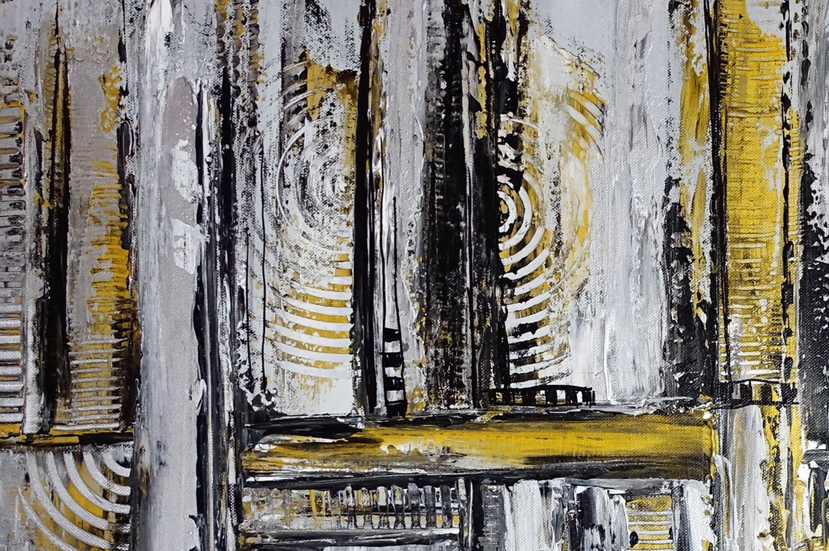 Boddington abstraktes Gemälde silber gold handgemalt Leinwand Acrylbild1