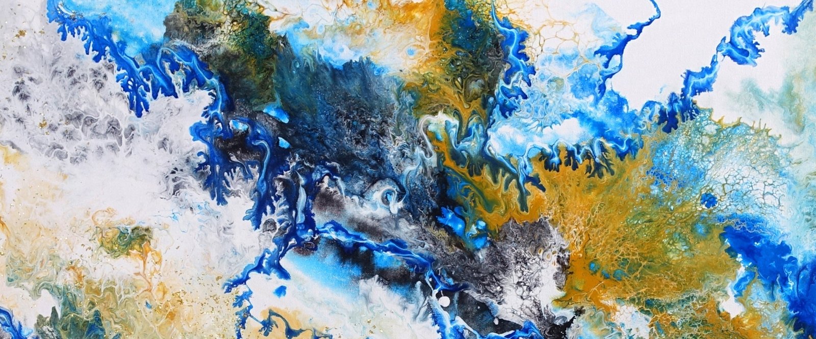 Brahmaputra - abstrakte Kunst Blau Ocker, Original Gemälde det2