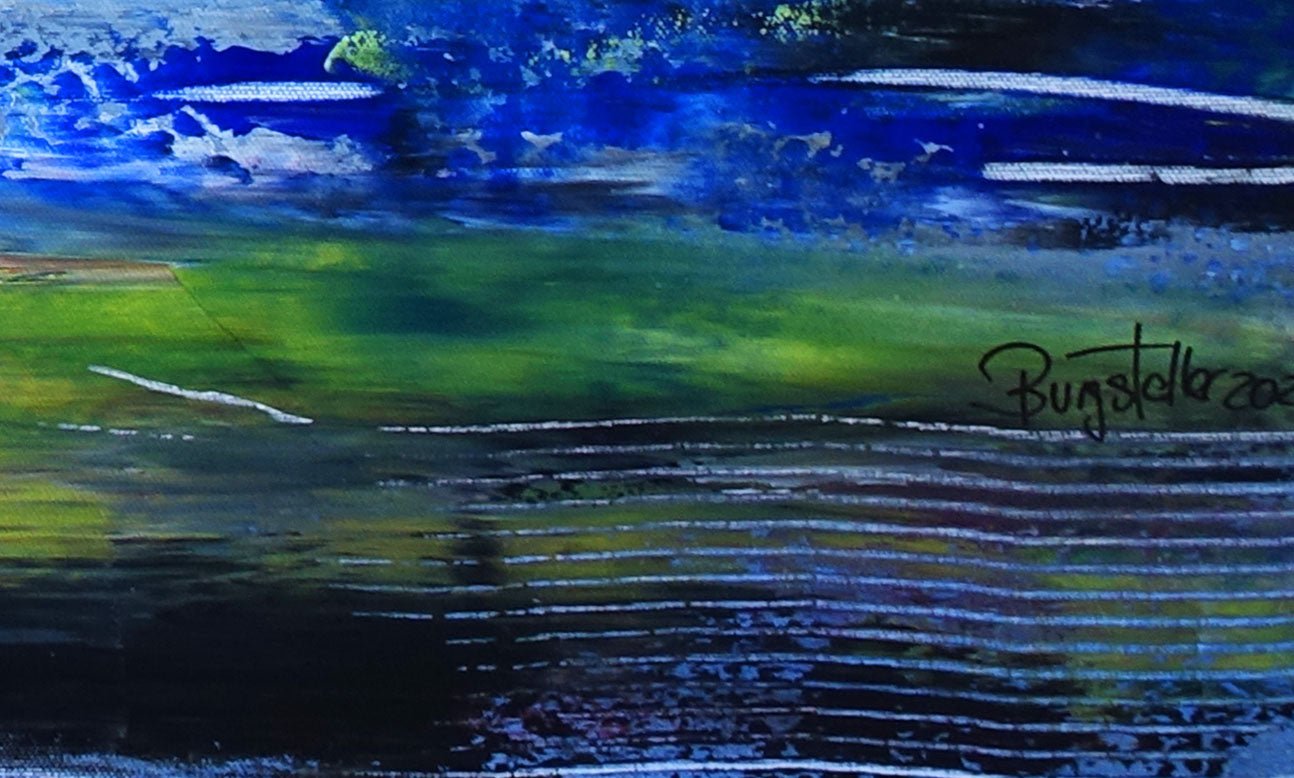 Bremen Kunst Bild mit Bürgerhaus, Weserstadion - Gemälde d2