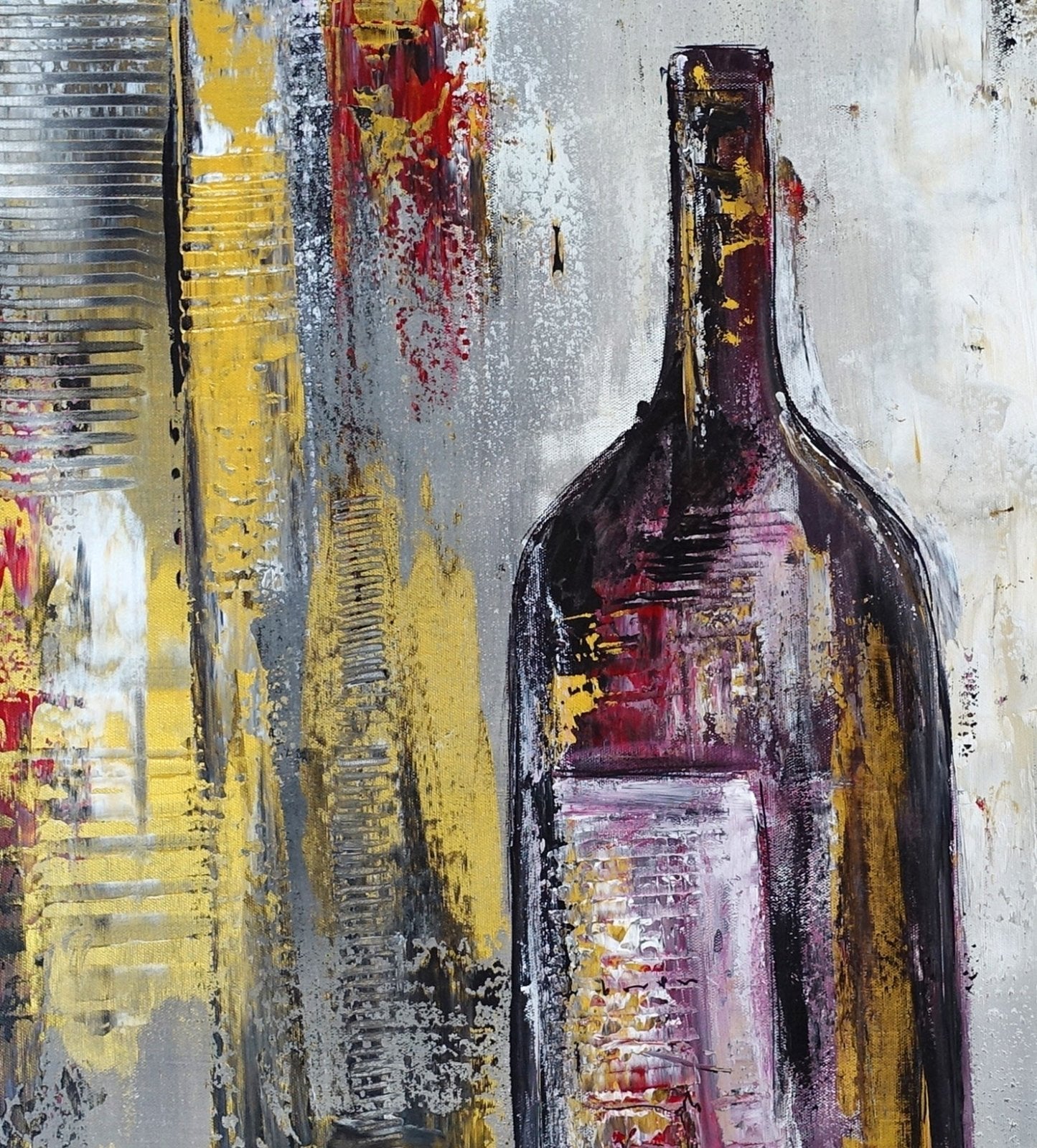 Abstraktes Gemälde mit Weinflasche det2