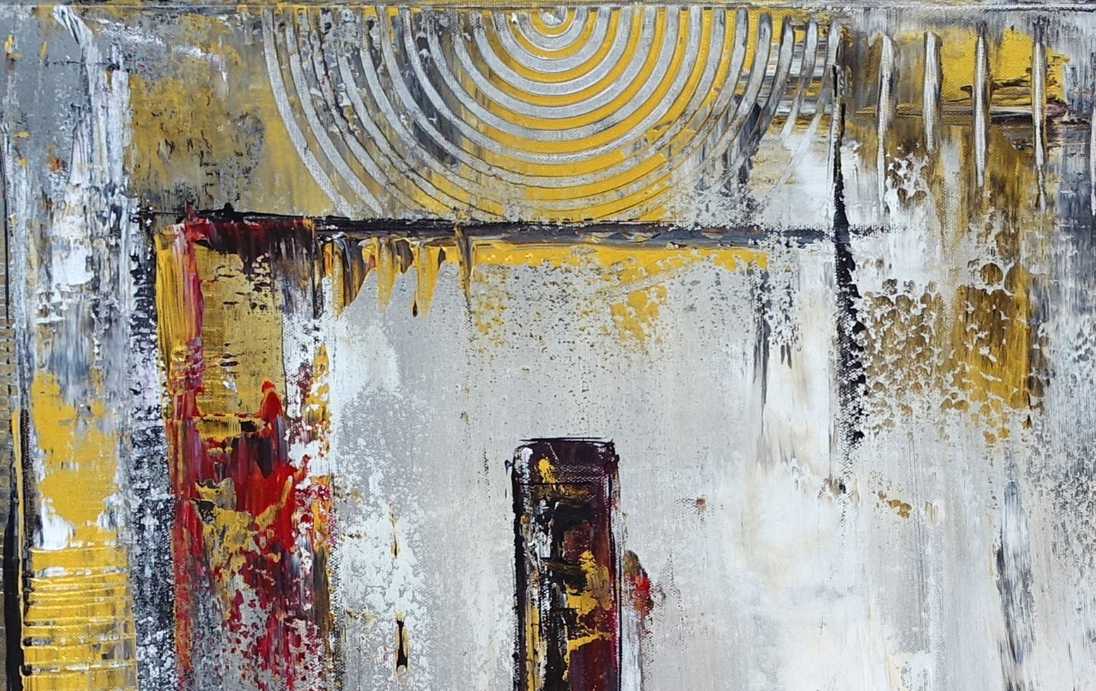 Abstraktes Gemälde mit Weinflasche & Gläser, Kunstwerk modern det4