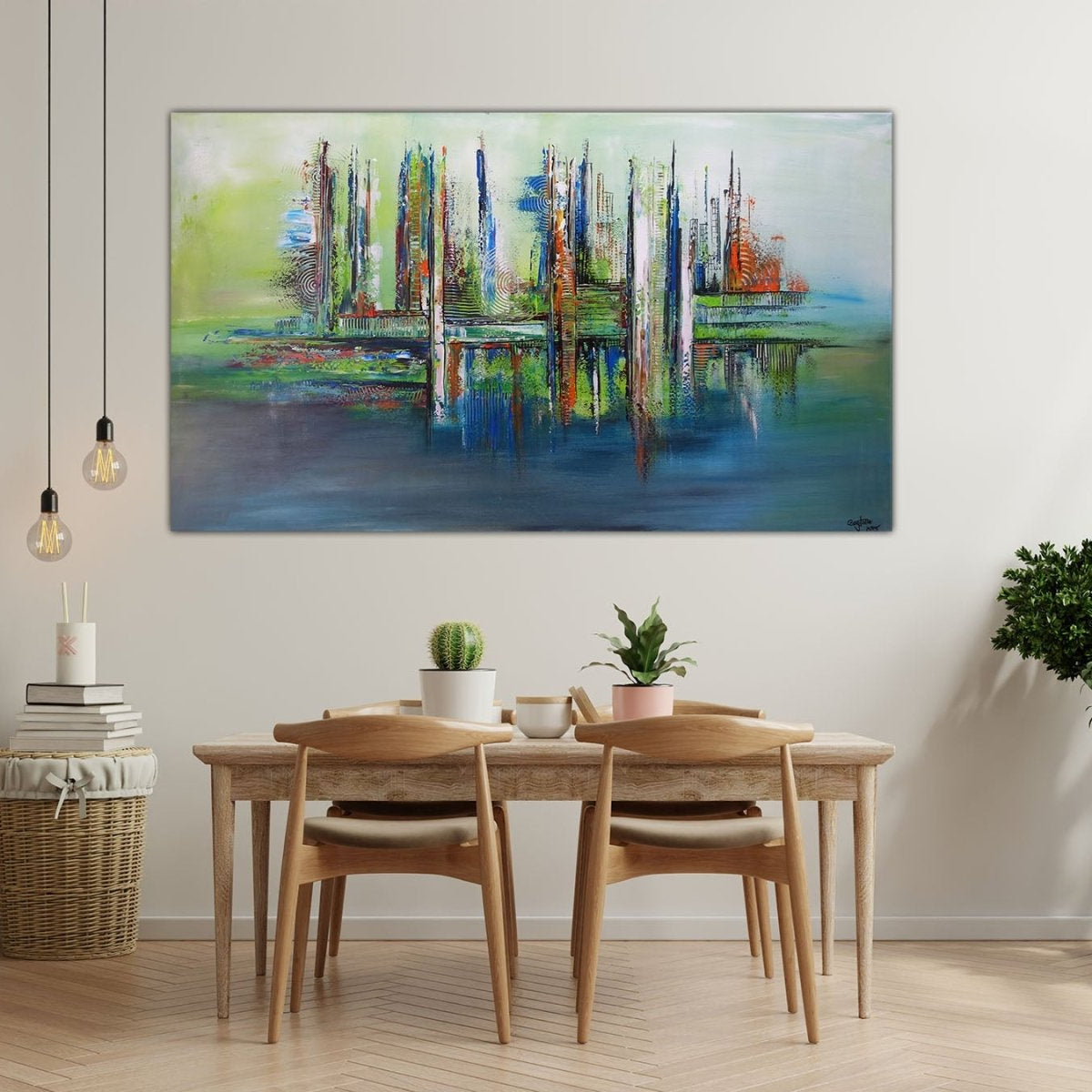 Chengdu grünes abstraktes Original Gemälde