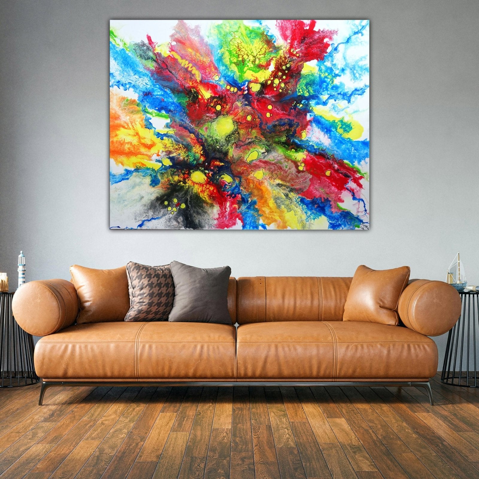 Abstrakte Kunst Fluid Art Pouring Gemälde