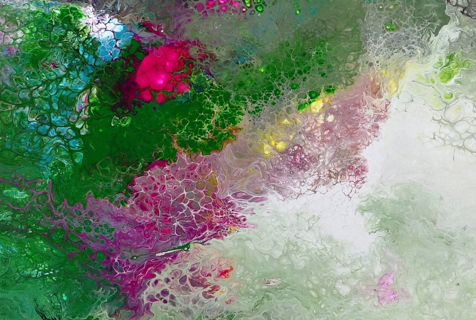 Abstrakte Malerei - Original Gemälde grün für Büro oder Praxis