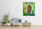 Familien Trio - Figuren Malerei Wandbild Acrylbild Detail3