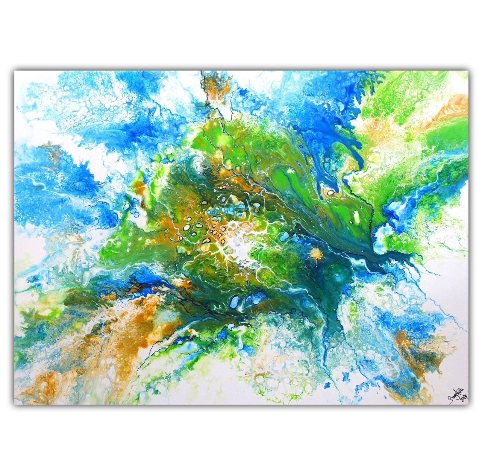 Fiji abstraktes Acrylbild bunt handgemalt