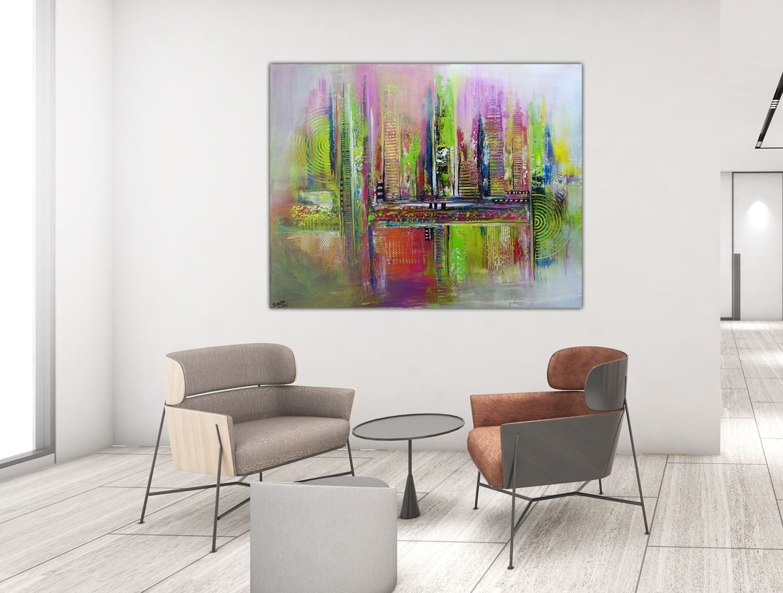 Abstraktes Original Gemälde grün Acrylbild