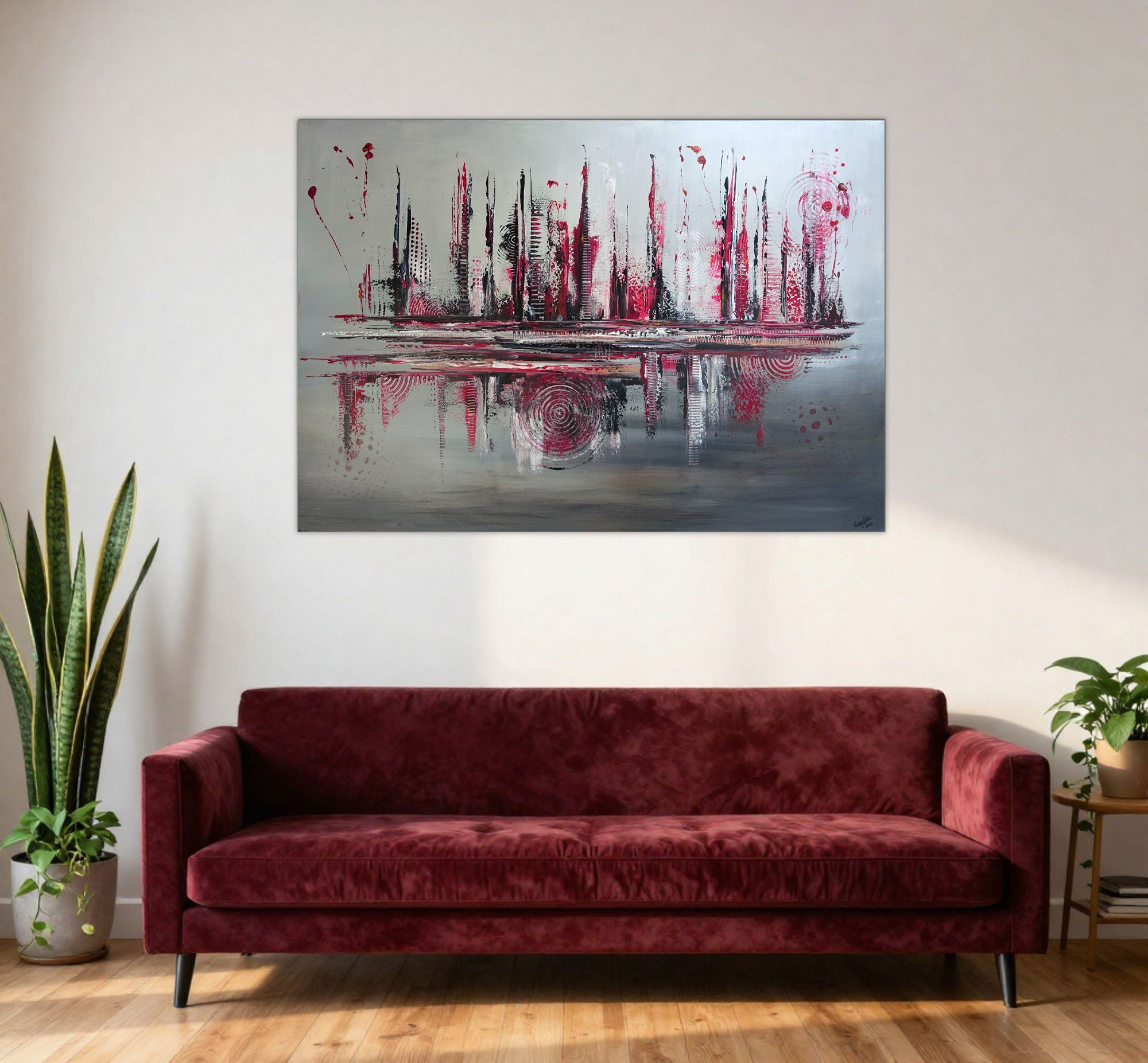 Glasgow - abstraktes Gemälde rot grau