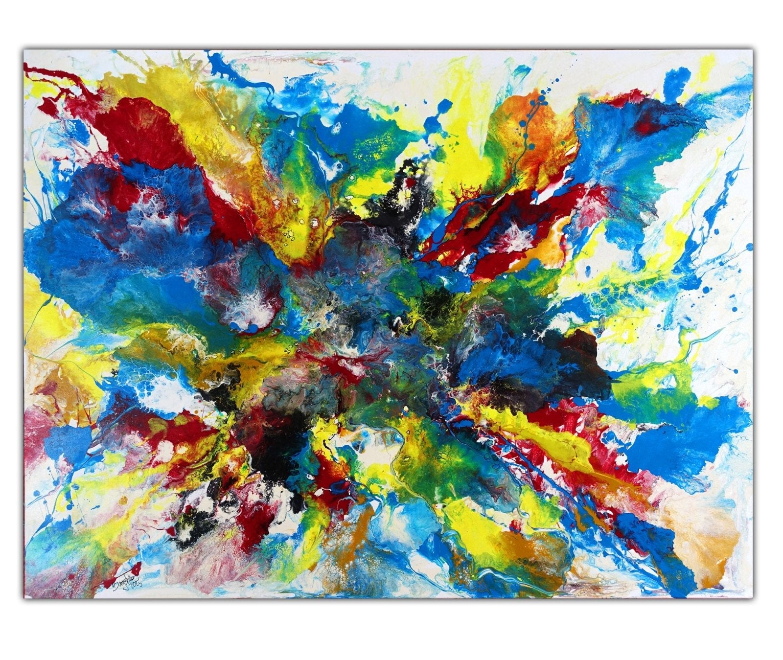 Abstrakte Malerei bunt kaufen, Fluid Art Gemälde Acrylbild