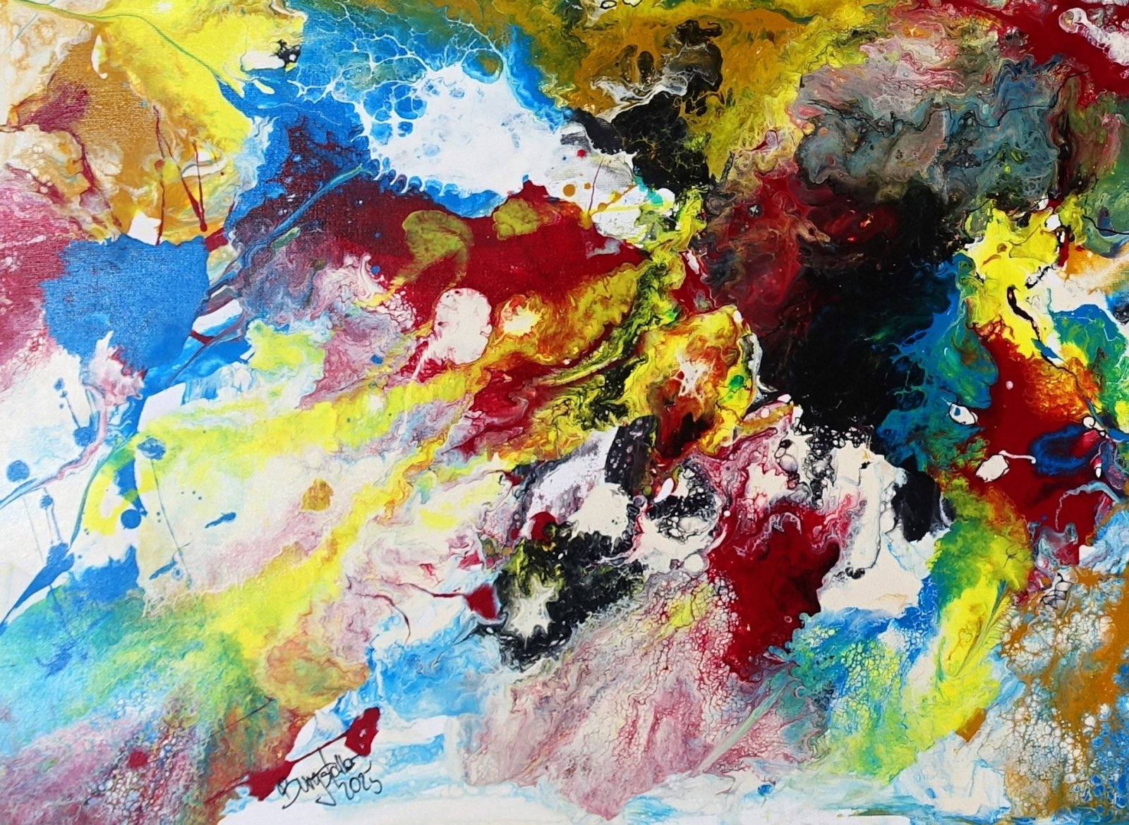 Abstrakte Malerei bunt d4