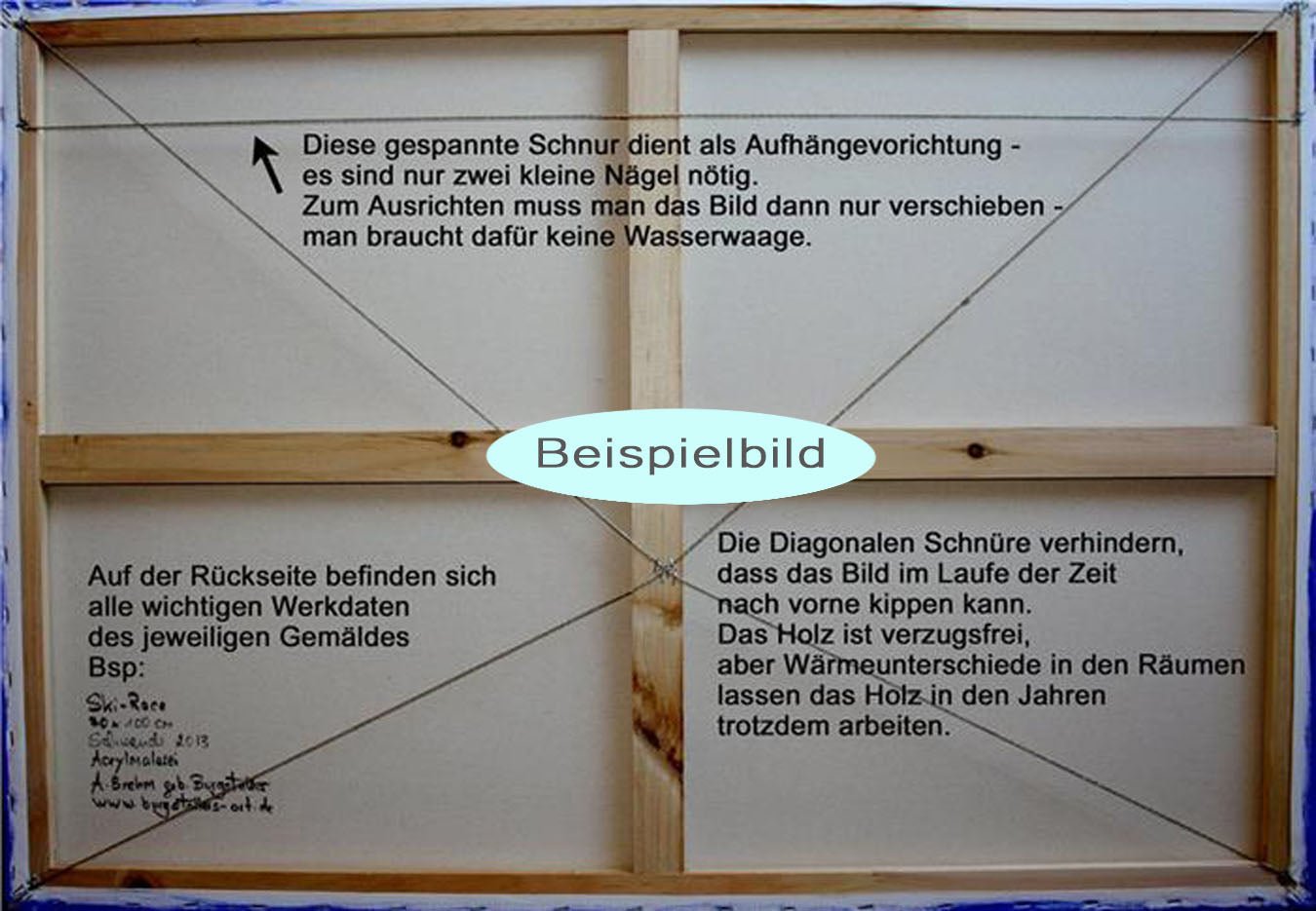 Keilrahmenrückseite