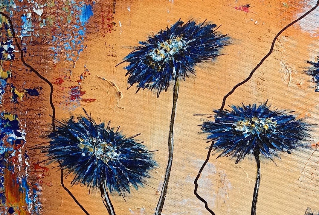 Kornblumen Blumenbild gemalt