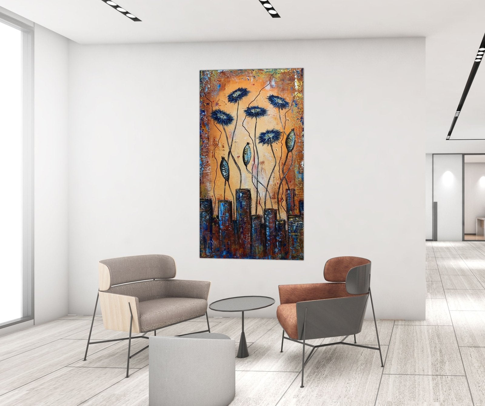 Kornblumen Blumenbild gemalt Blumengemälde moderne Kunst floral