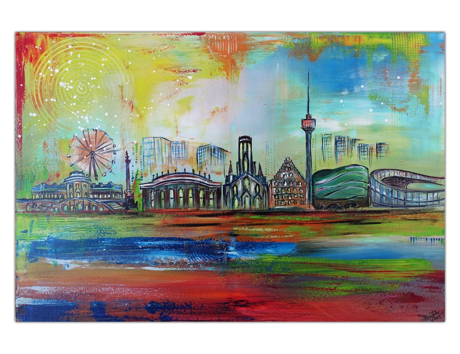 Kunst Stuttgart Künstler Bild Gemälde auf Leinwand Acrylmalerei 100x70