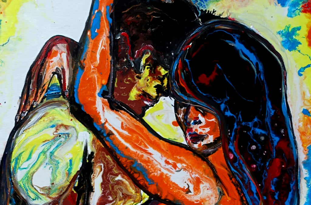Liebespaar nackt gemalt, Gemälde Mann Frau