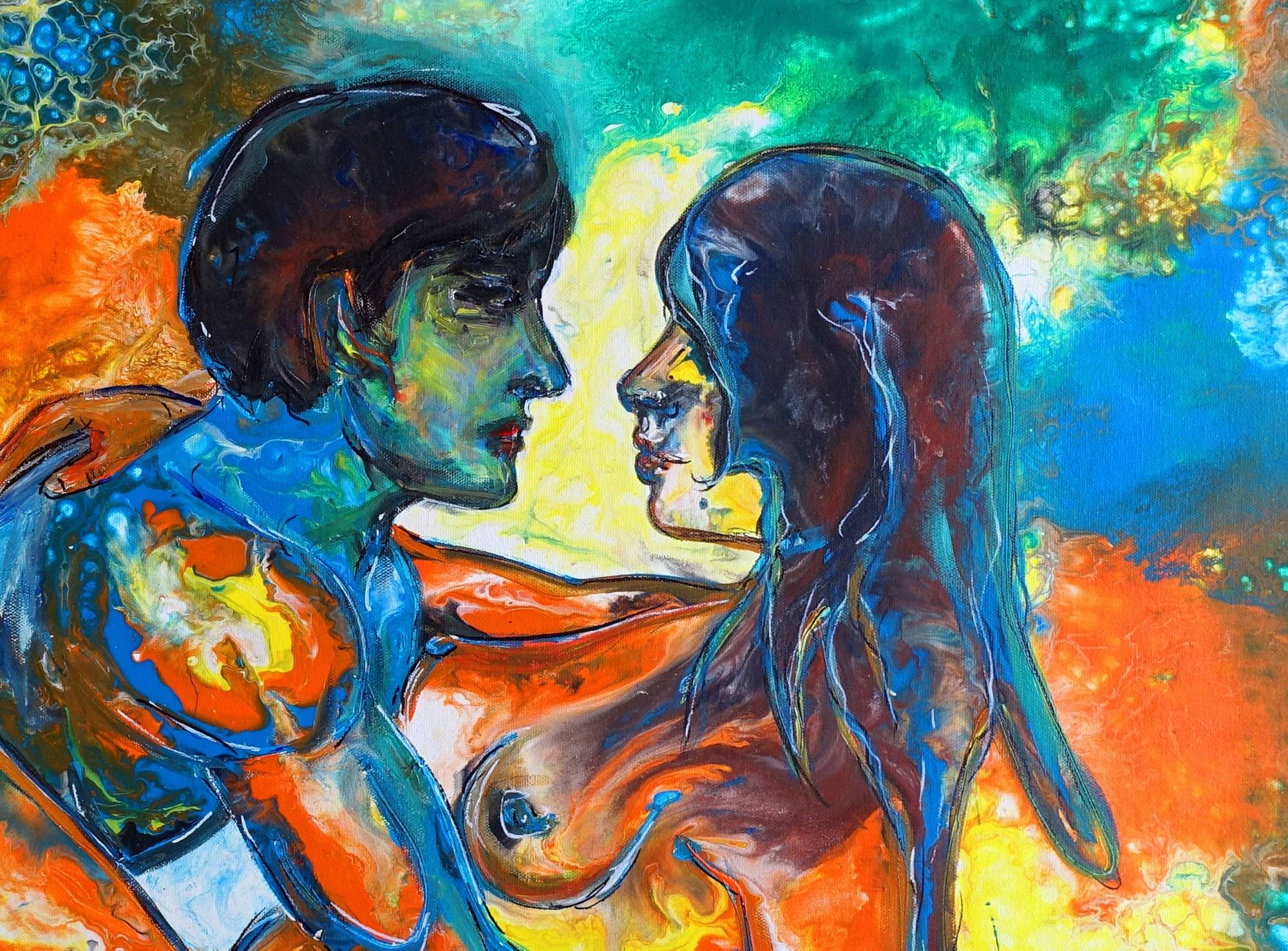 Erotisches Gemälde, Acrylbild, Erotische Kunst gemalt