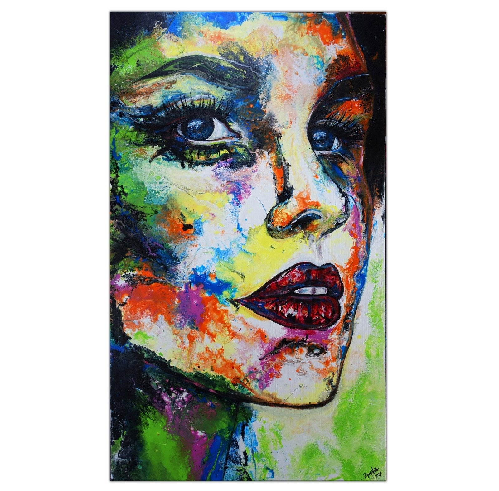 Madlen Bild Gesicht gemaltes Porträt Gemälde Frauengesicht