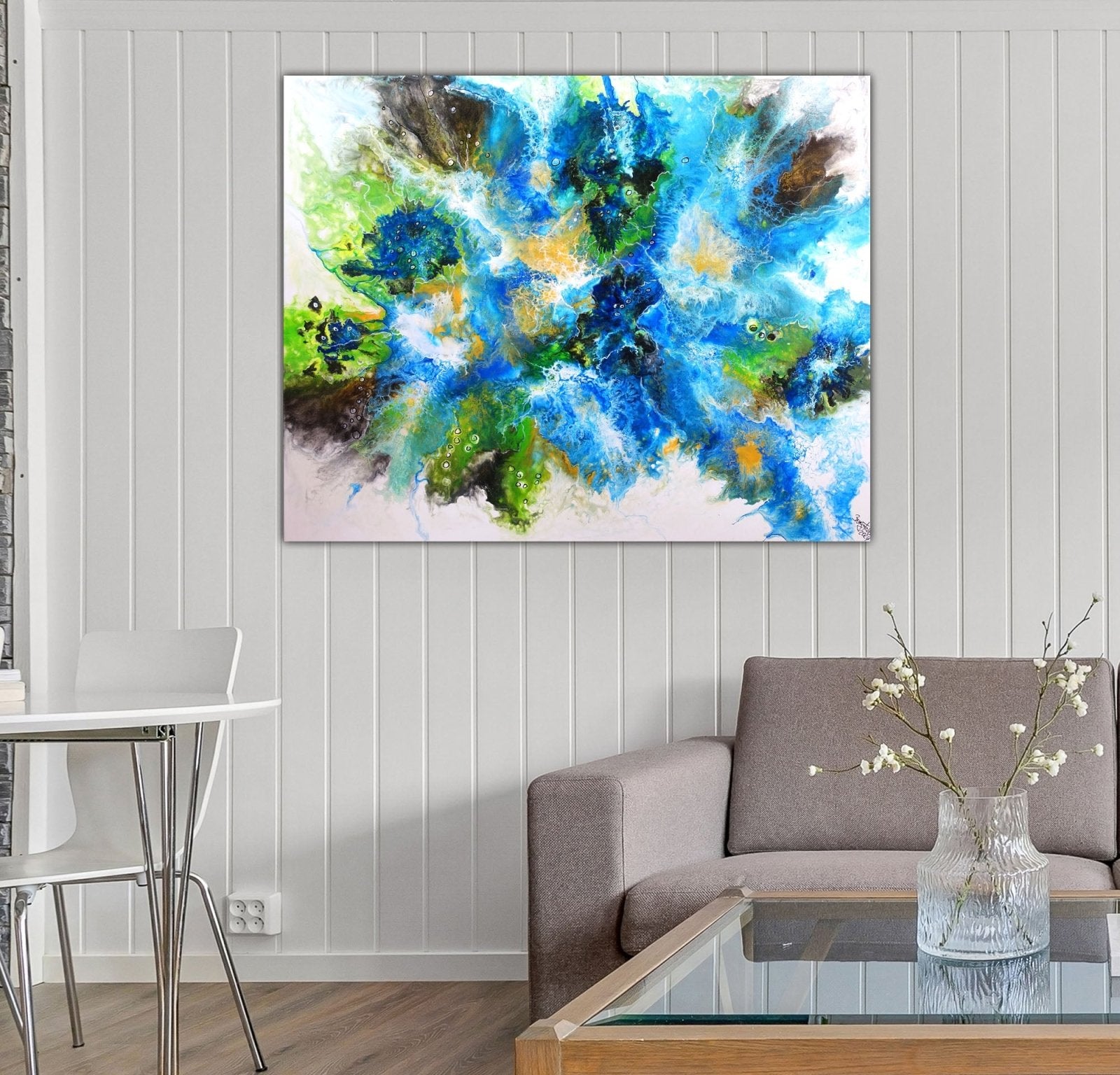 Malediven - abstraktes Bild Leinwand blau grün kaufen