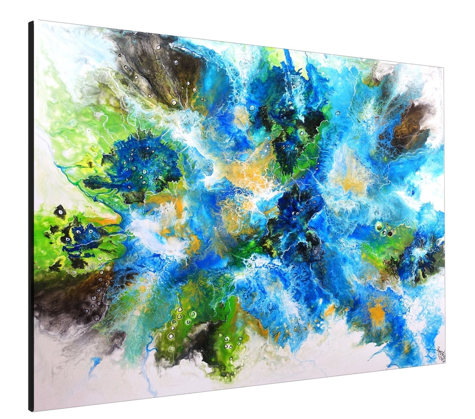 Malediven abstraktes Bild Leinwand blau grün Original Gemälde