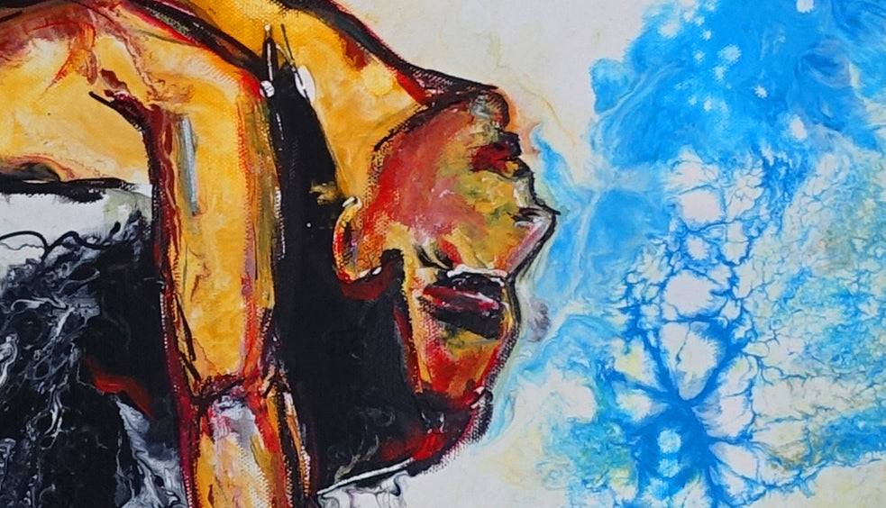 Mambo Taenzer Bild handgemalt Tanzbild Wandbild Detail3