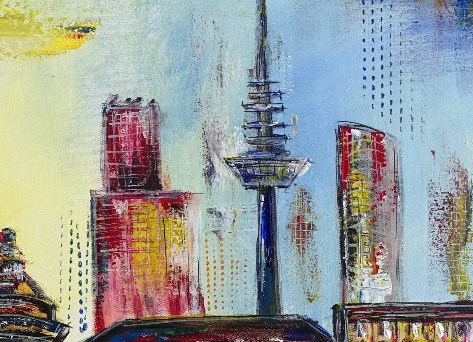 Skyline abstrakt handgemalt 100x80