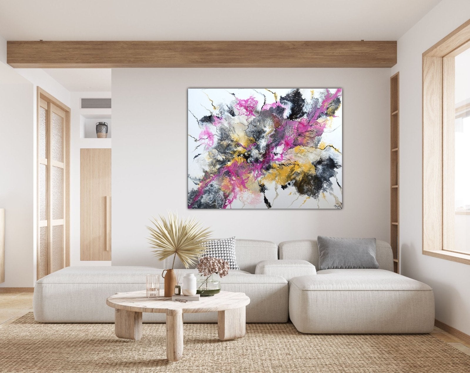Abstrakte moderne Kunst rosa beige