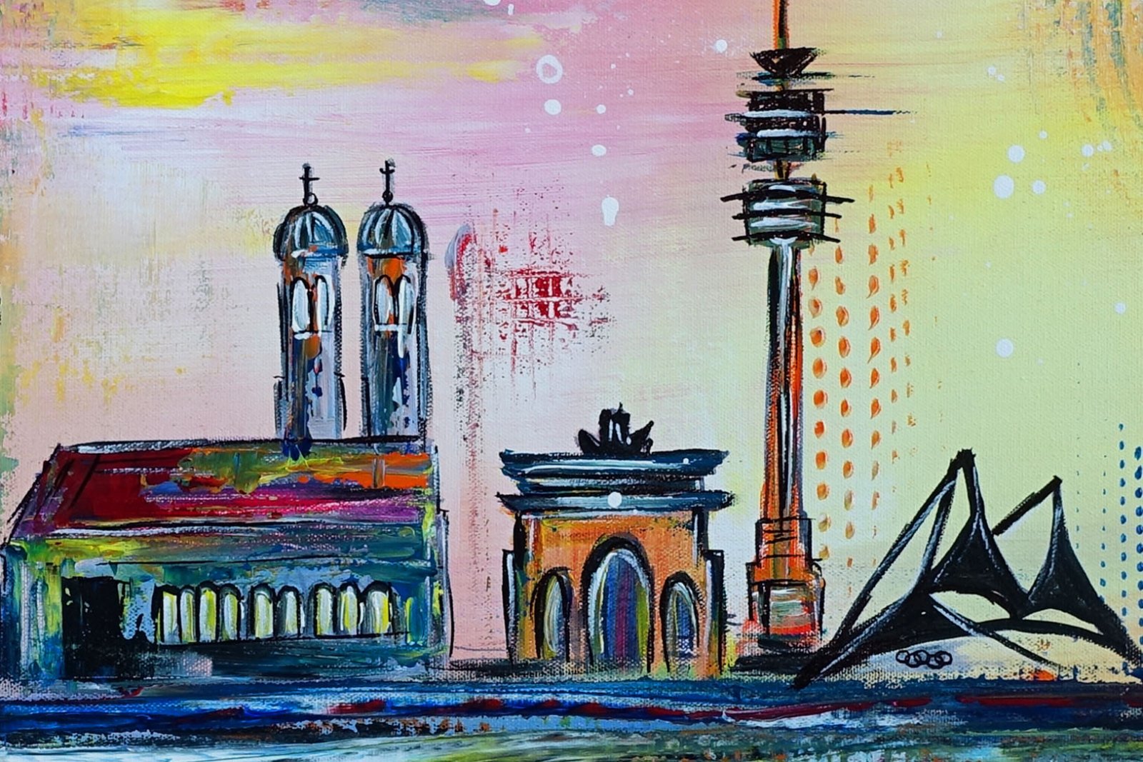 München Bild Gemälde Olympiastadion