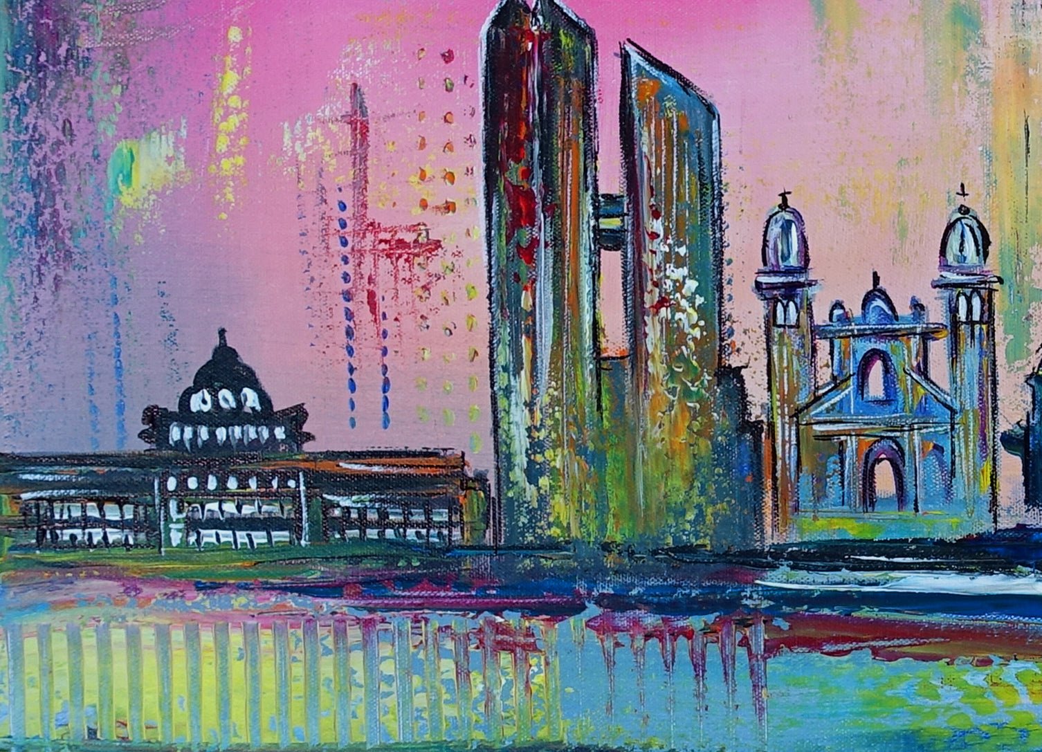 München Bild Gemälde mit Frauenkirche