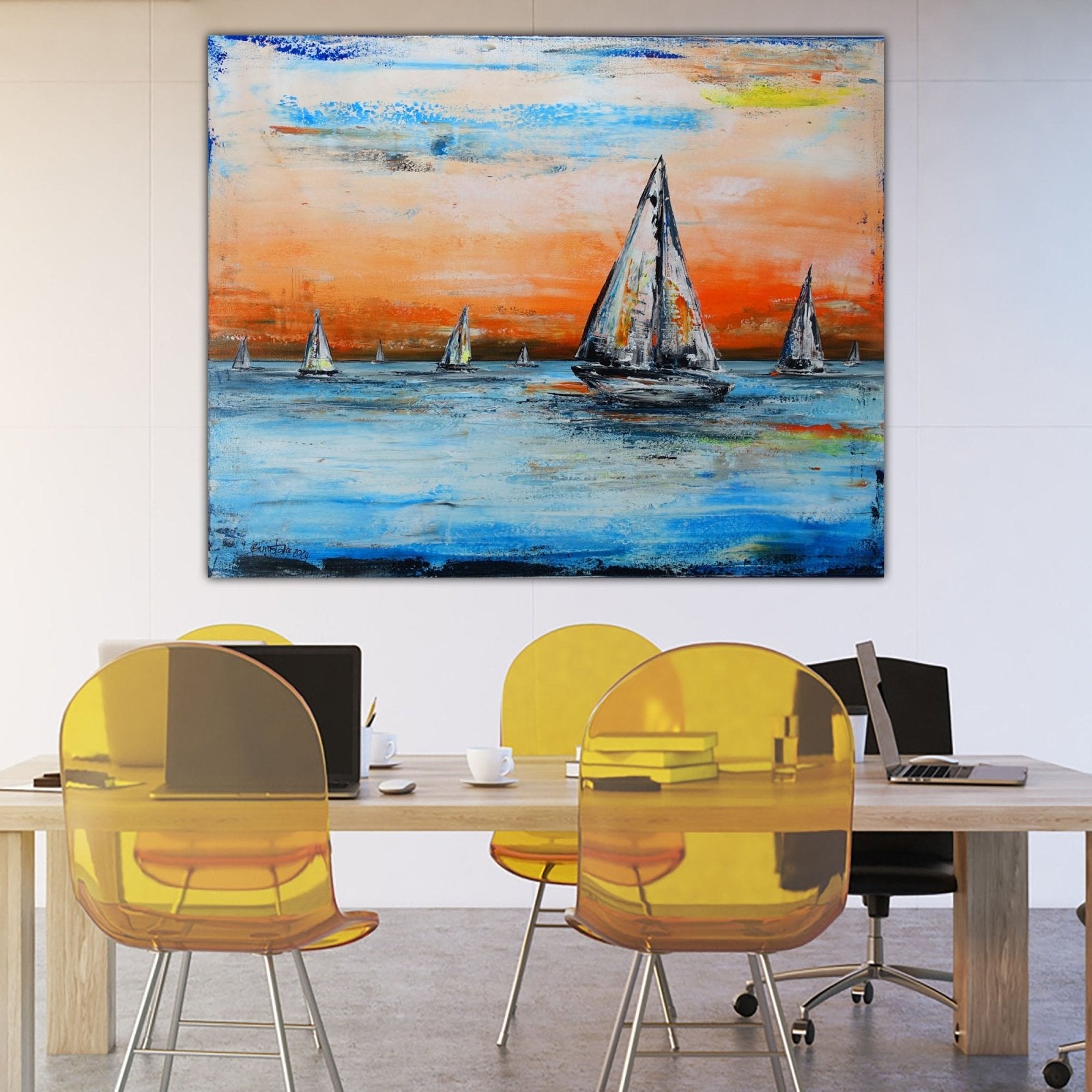 Segelboote abstrakte Malerei