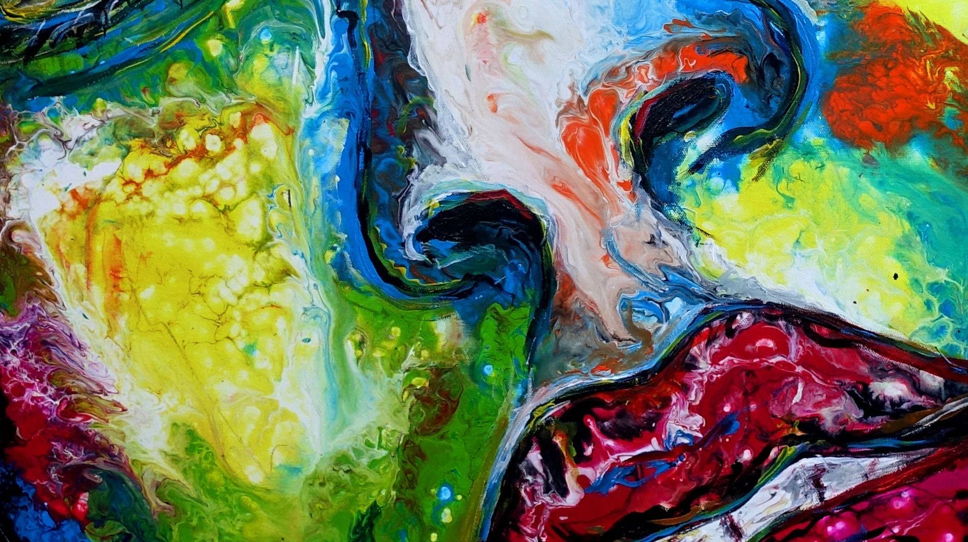 Wandbild modernes Gesicht Malerei Portrait Detail2