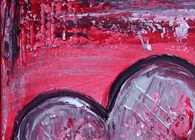 Rotes Herzbild Acrylgemälde Leinwand Partnergeschenk 30x40cm