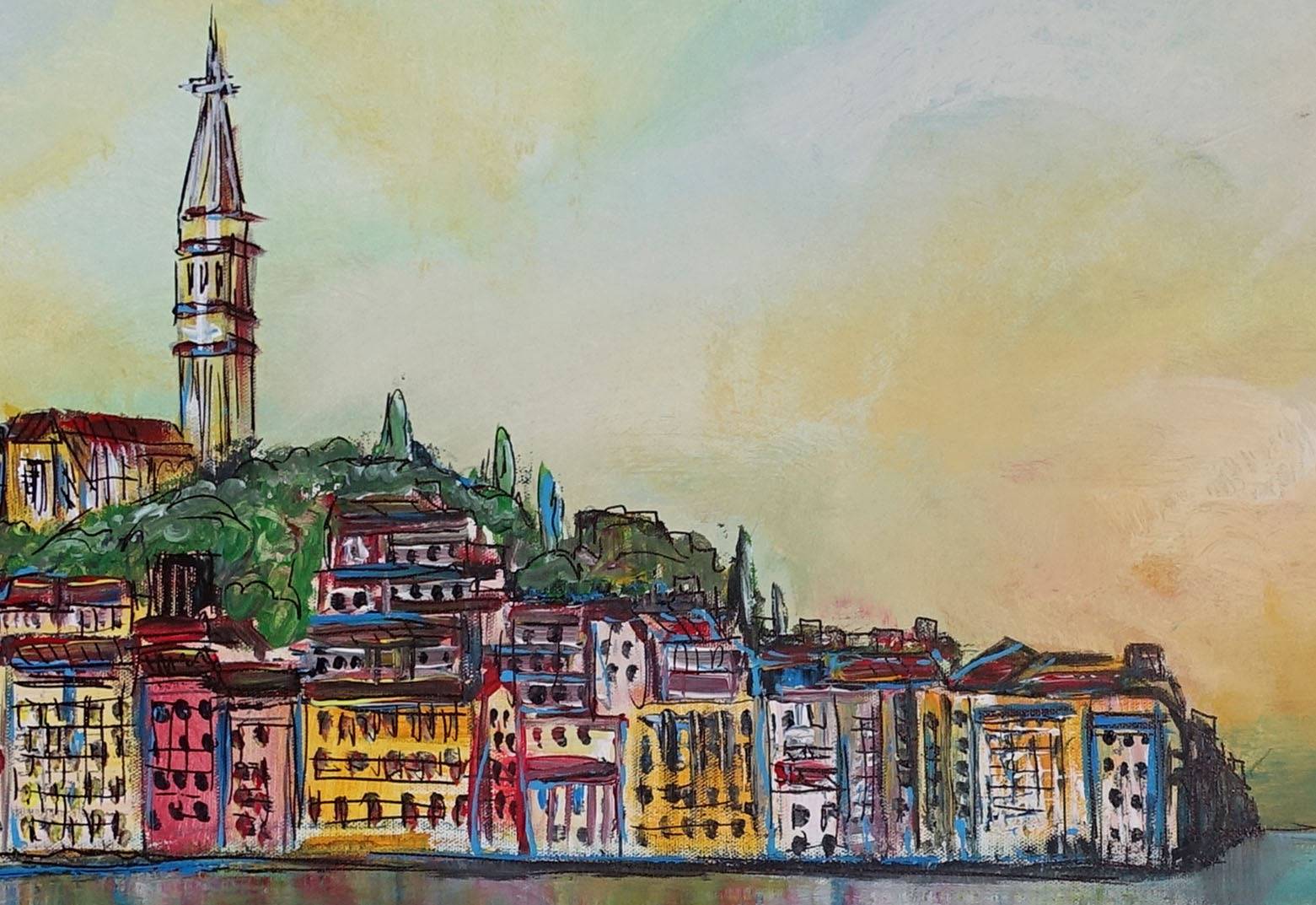 Rovinj Altstadt Leinwandbild Malerei Kroatien Detail3