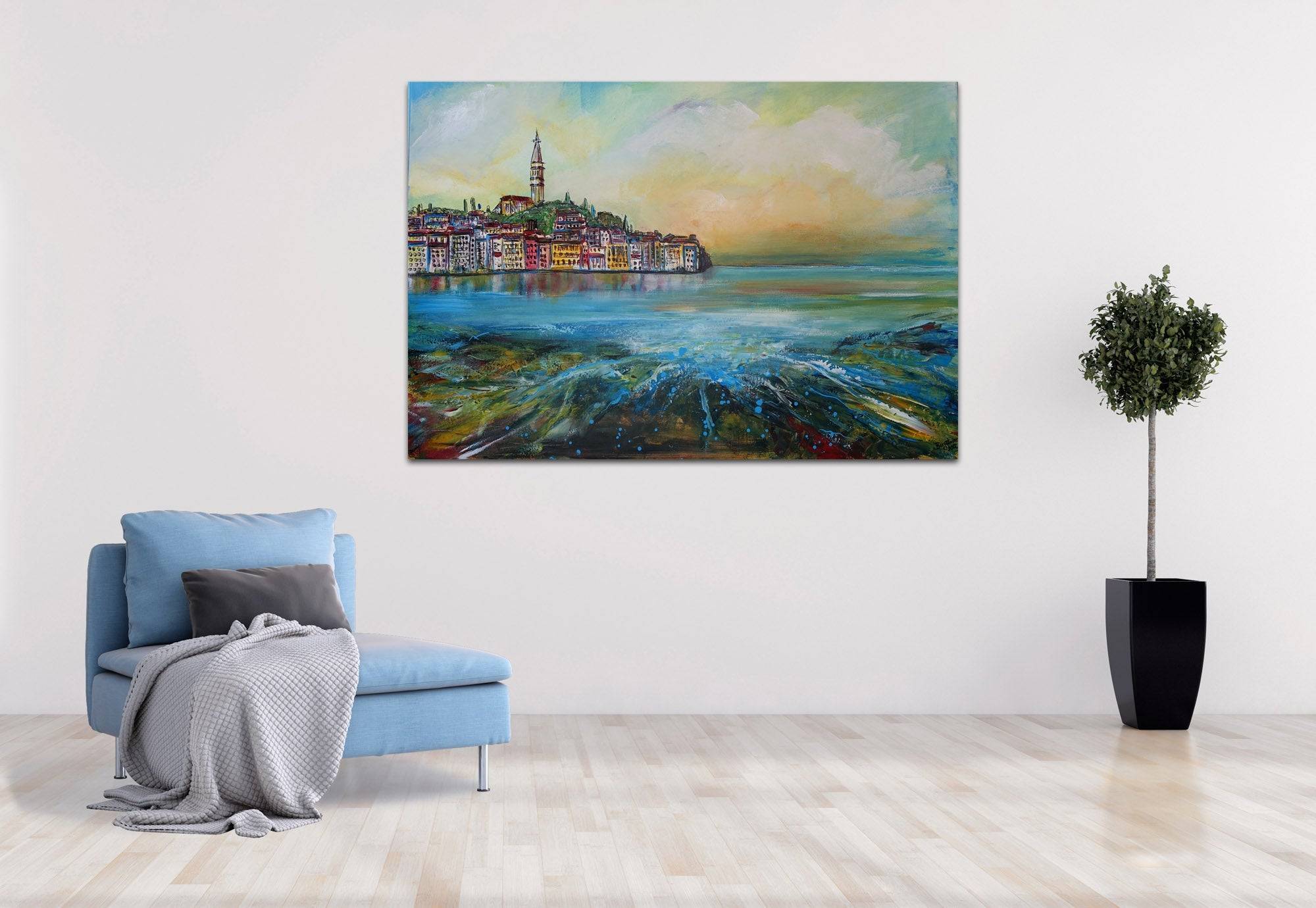 Rovinj Altstadt Leinwandbild Malerei Kroatien Detail2