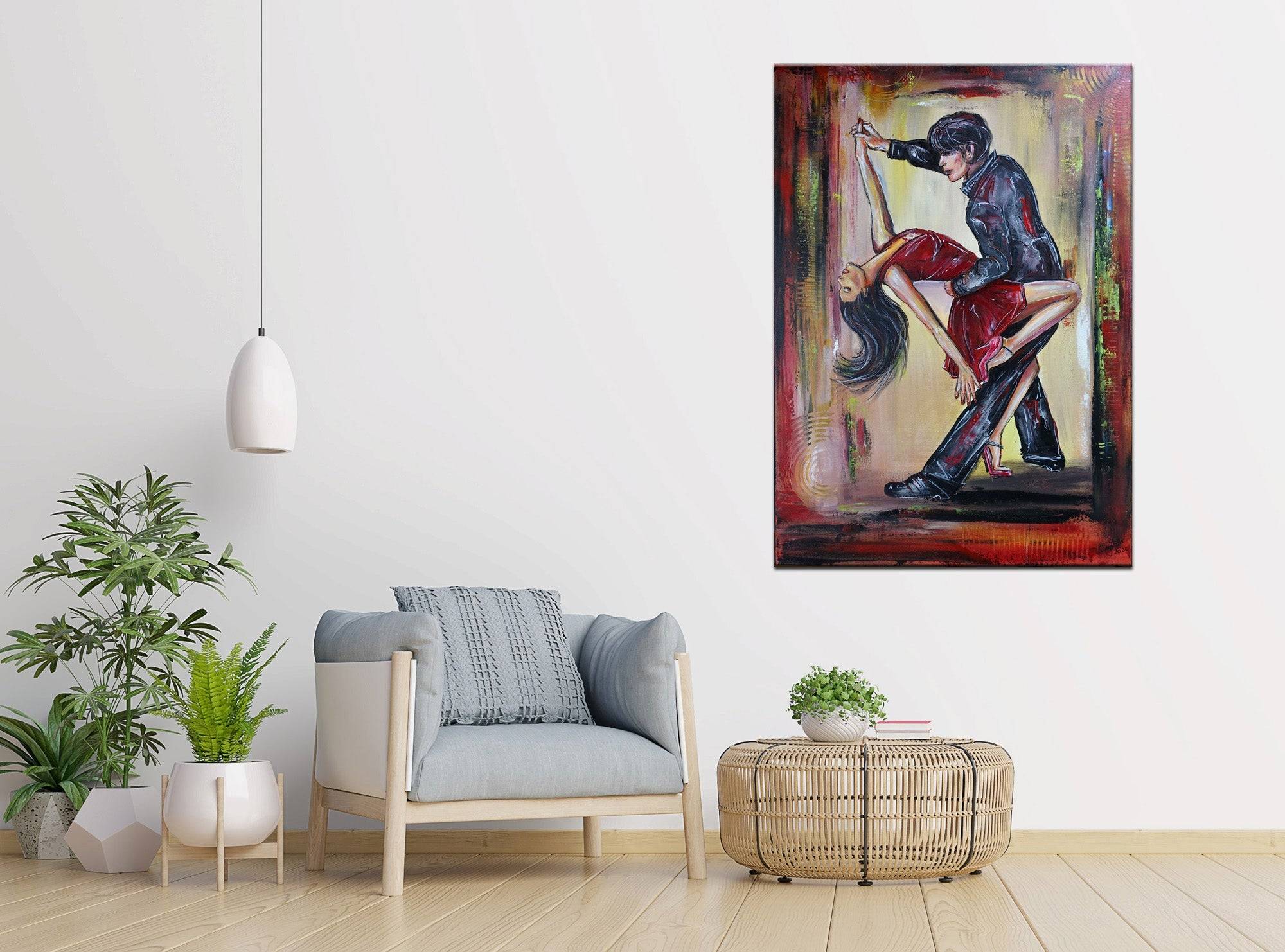 Salsa Liebe handgemaltes Tänzerbild Tanz Malerei Gemäde 70x106