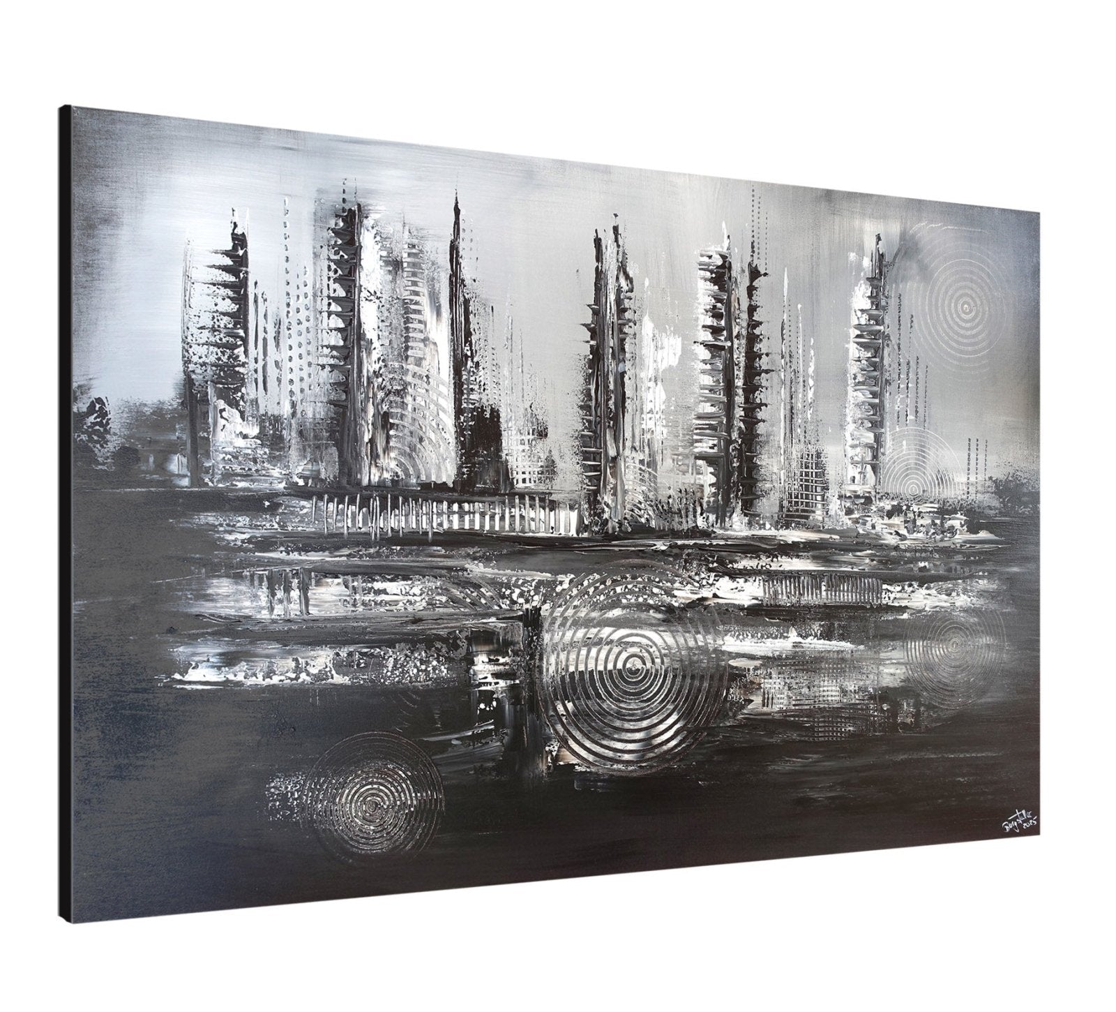 Schwarz Weiß abstraktes Original Gemälde kaufen 120x80