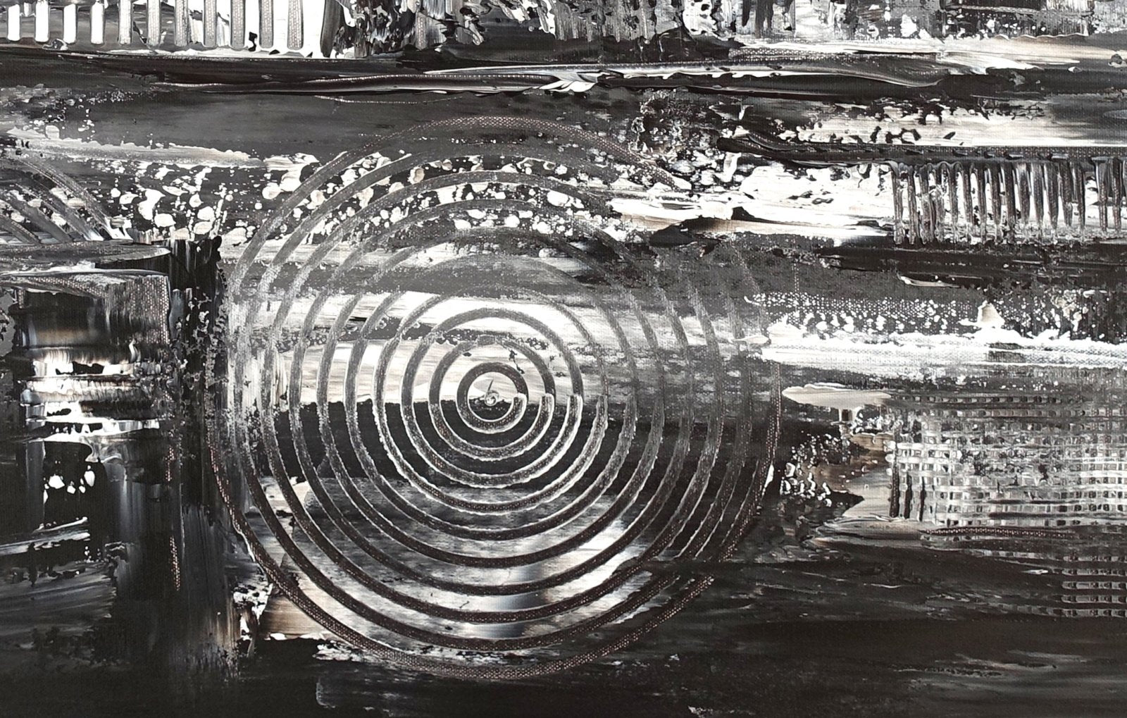 Schwarz Weiß Acrylbild abstrakt det2